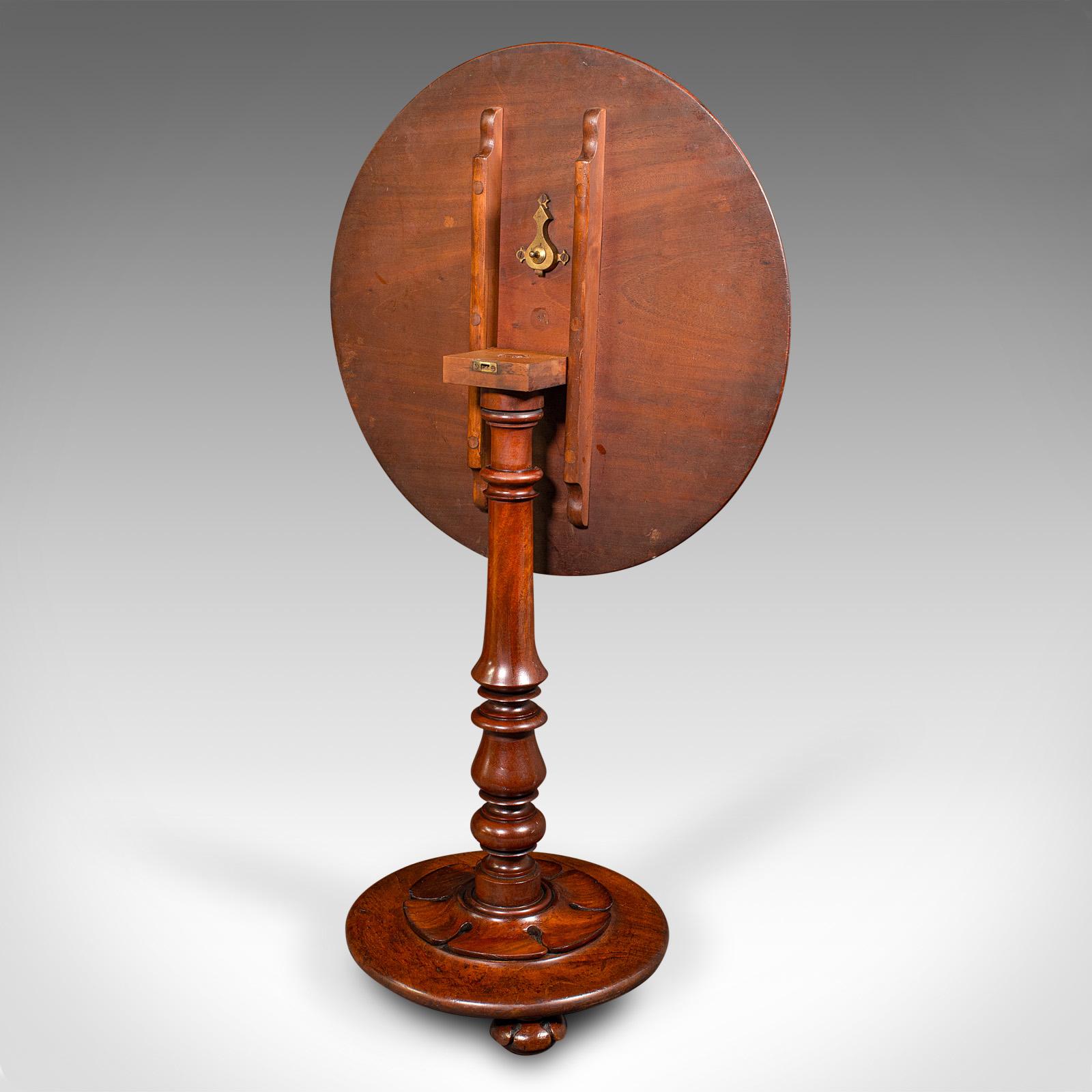 Antique Tilt Top Wine Table, English, Side, Lamp, Occasional, William IV, C.1835 For Sale 4