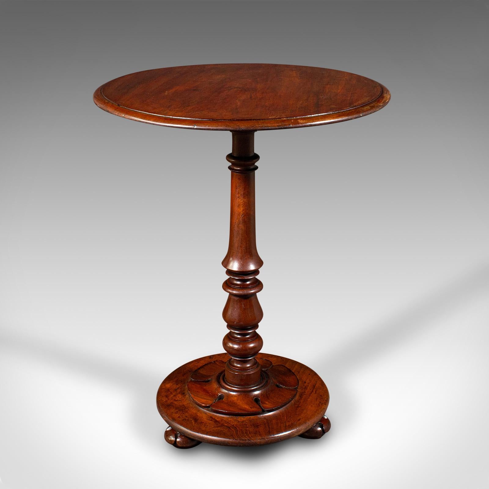 British Antique Tilt Top Wine Table, English, Side, Lamp, Occasional, William IV, C.1835 For Sale