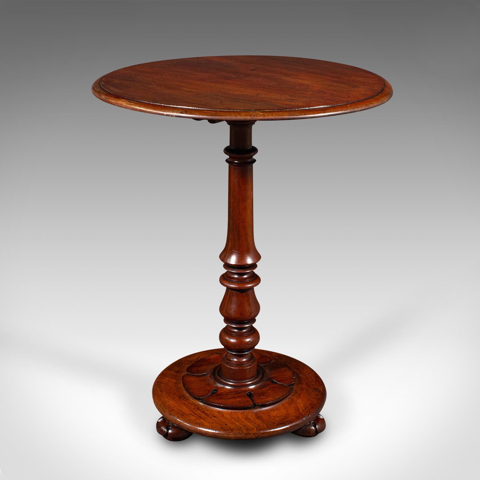 Antique Tilt Top Wine Table, English, Side, Lamp, Occasional, William IV, C.1835 For Sale 1