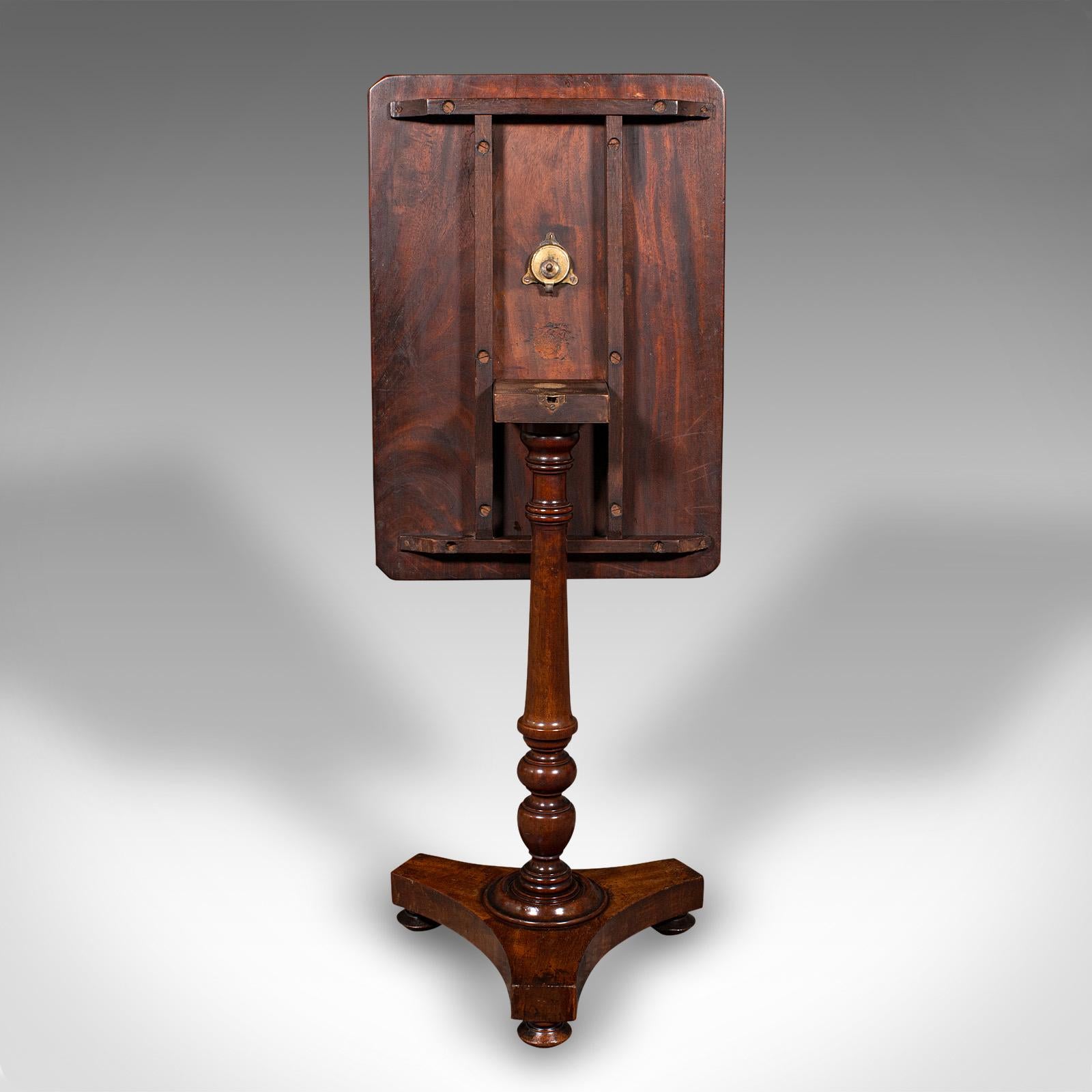 Wood Antique Tilting Lamp Table, English, Flame, Occasional, Side, Regency circa 1820 For Sale