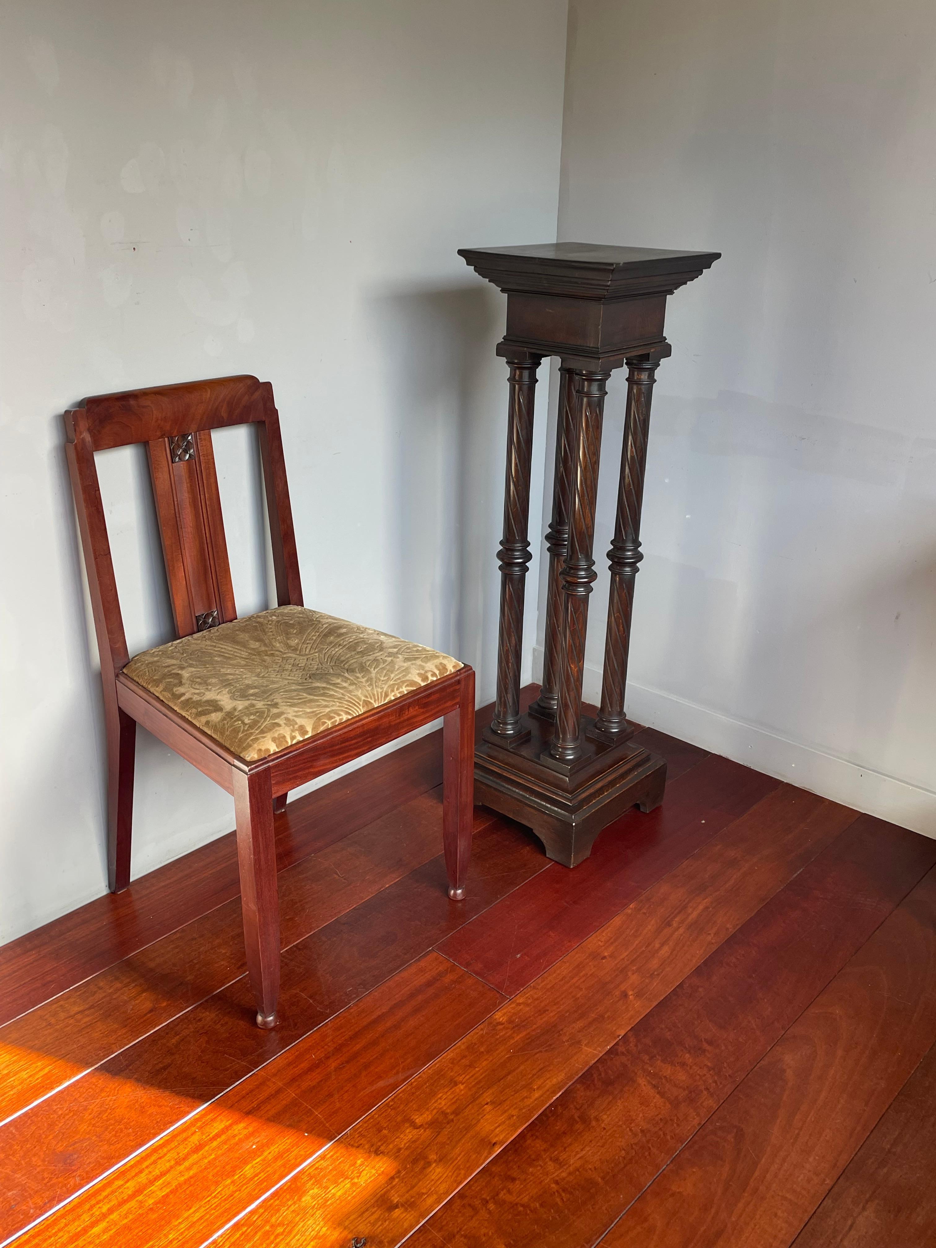 Stunning column pedestal with a warm and beautiful patina.

If you are looking for an antique column pedestal for displaying a vase, a plant or a classical sculpture (like the one in our photos) then this finely designed and beautifully executed