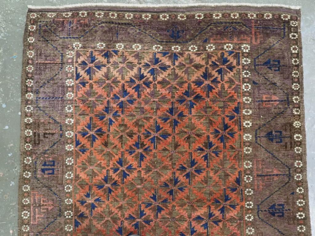 Tissage Tapis ancien Timuri / Baluch, ouest de l'Afghanistan, Willow Leaf Design, Circa 1880 en vente