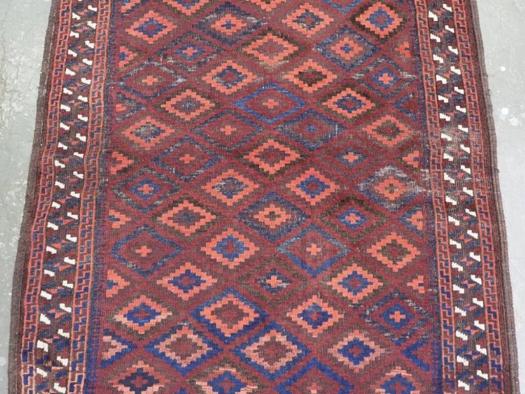 Antiker Timuri- oder Baluch-Teppich, West Afghanistan, seltenes Design, um 1880 im Zustand „Gut“ im Angebot in Moreton-In-Marsh, GB