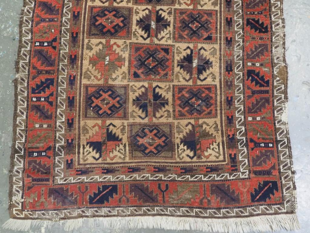 Antique Timuri Yaqoub Khani / Baluch Prayer Rug, Circa 1870 Or Earlier In Fair Condition For Sale In Moreton-In-Marsh, GB