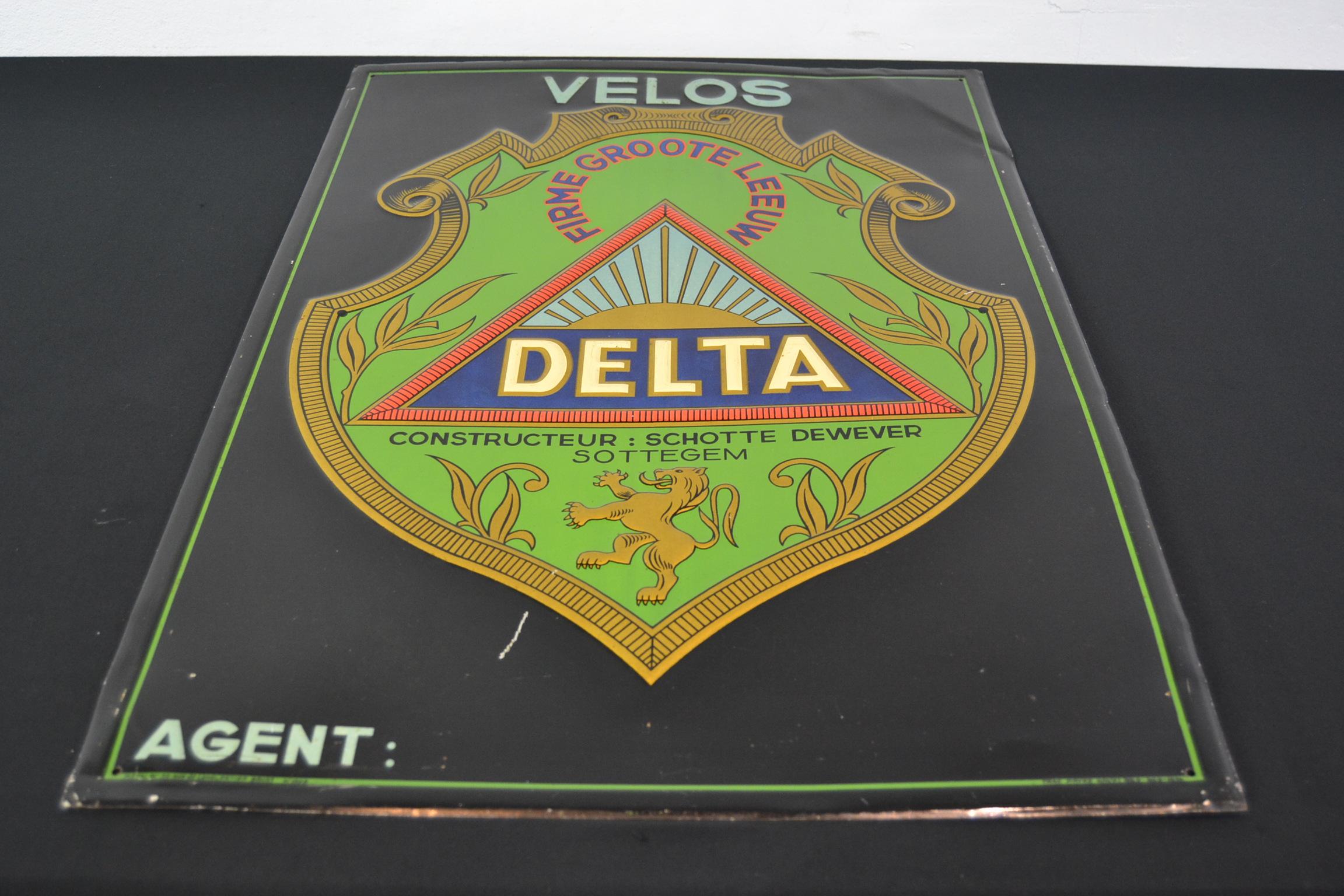 Antique Sign for Bicycles Delta, Belgium, 1934 For Sale 8