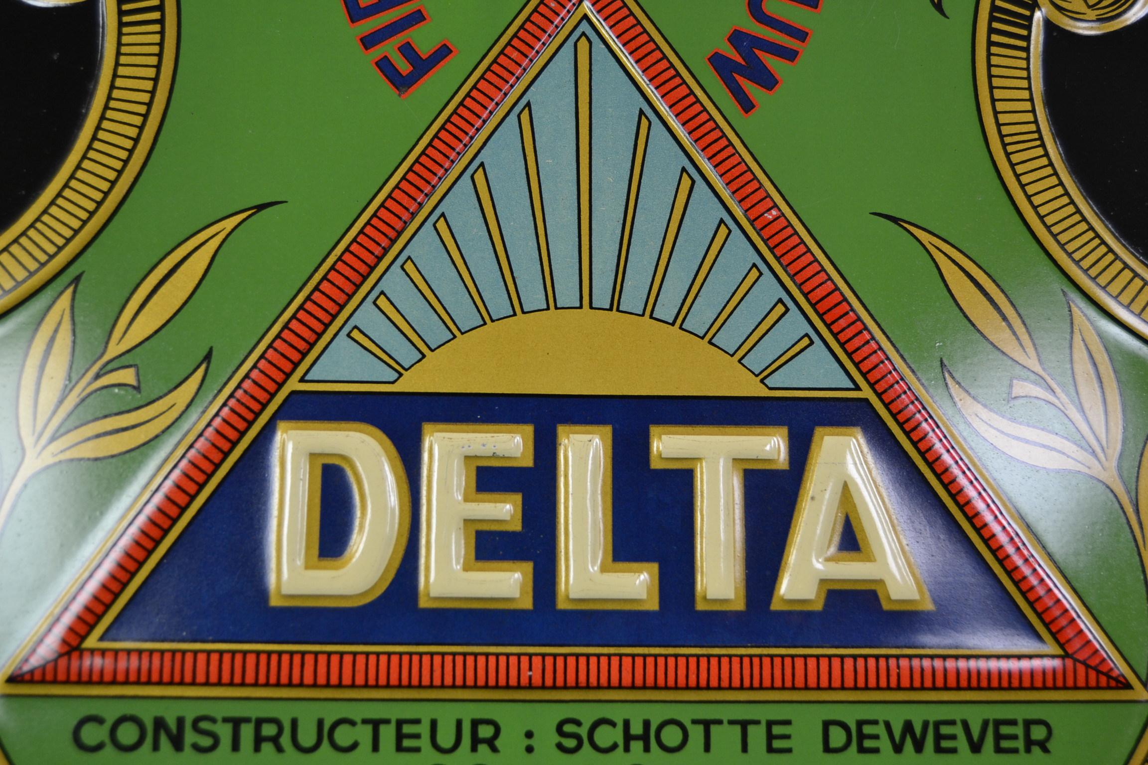Antikes Schild für Fahrräder Delta, Belgien, 1934 im Zustand „Gut“ im Angebot in Antwerp, BE
