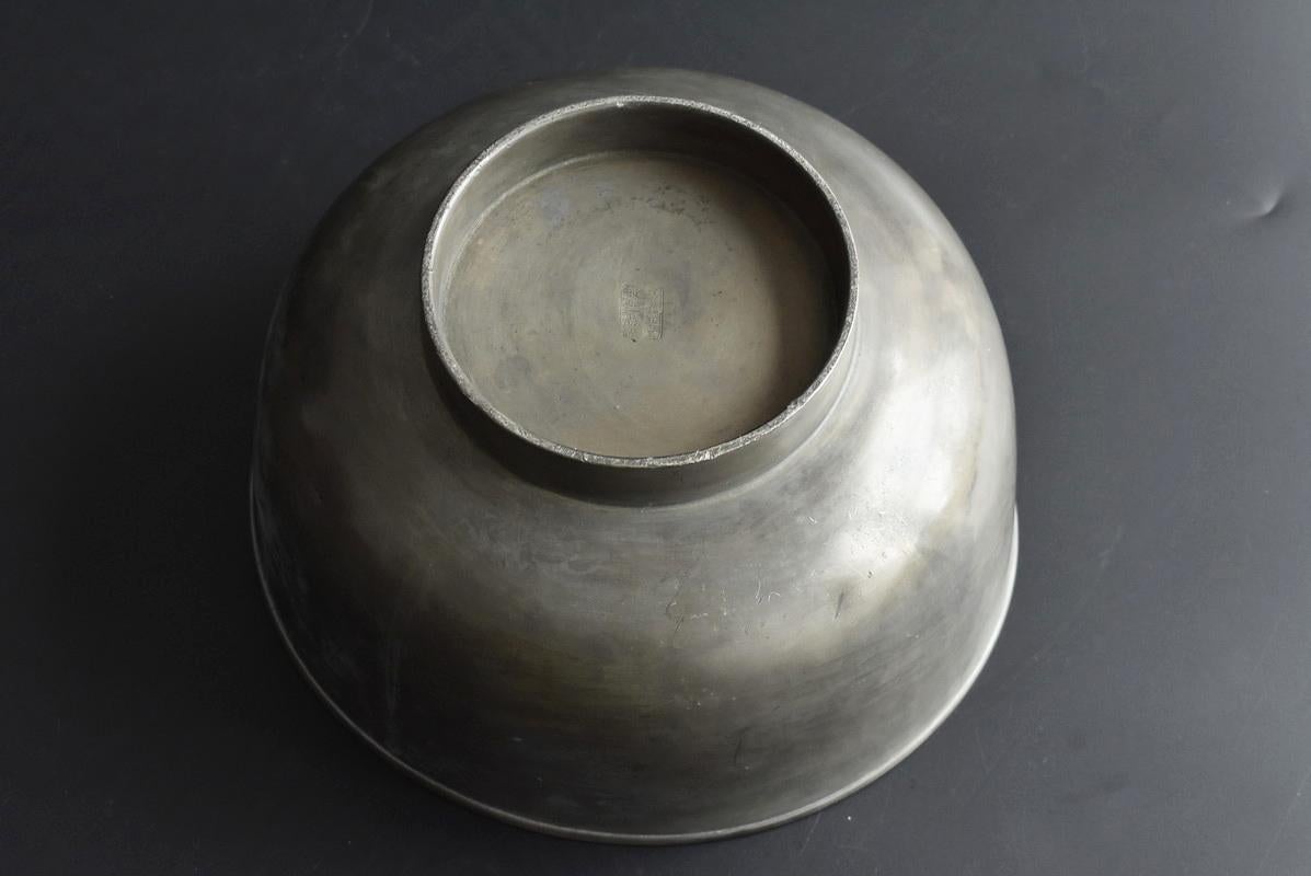 Antique Tin Bowl Made in Japan / Vase / Flower Case / Meiji Era / Wabi-Sabi 7
