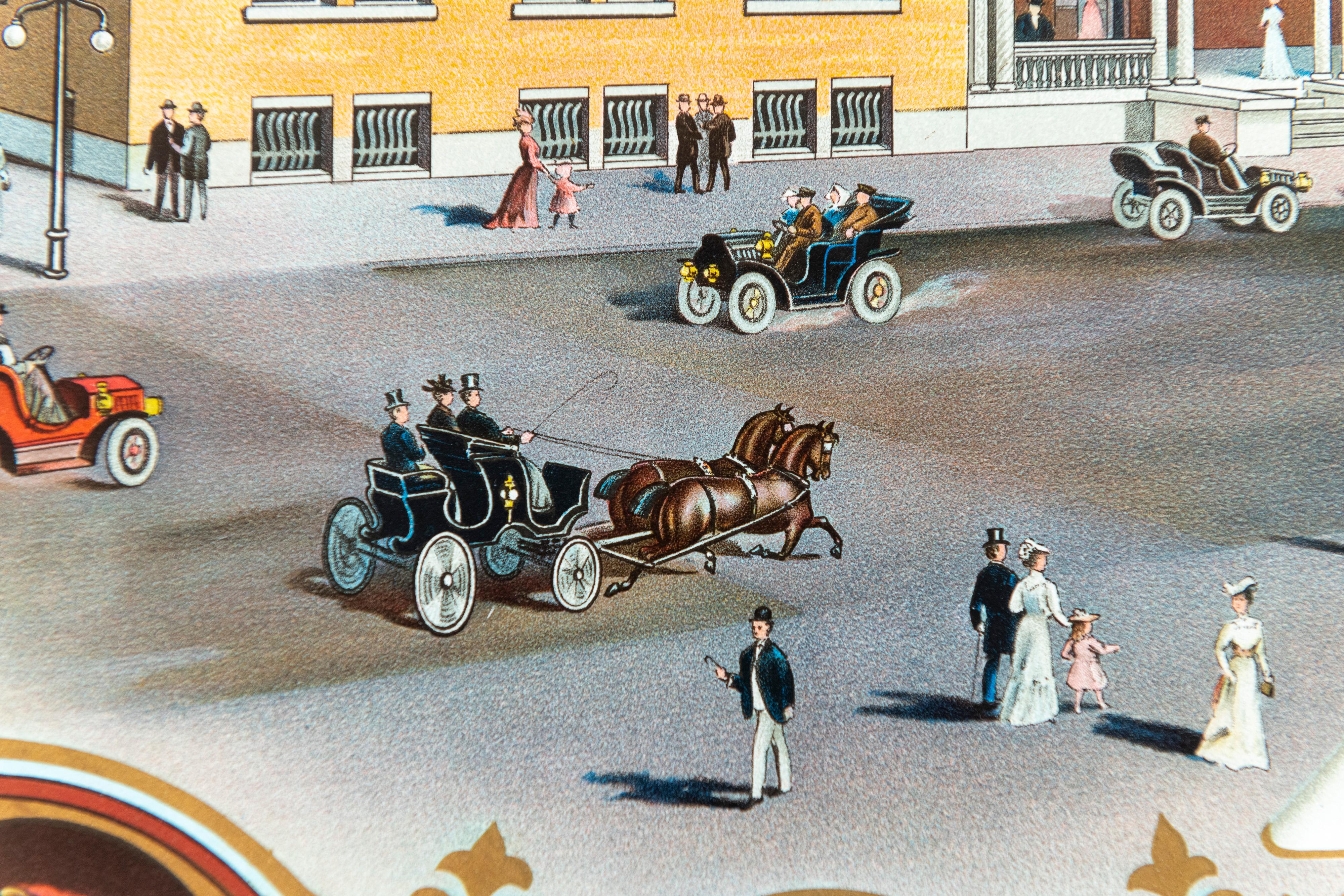 American Antique Tin Charger Advertising Sign, Lenox Hotel Buffalo N.Y, ca. 1910