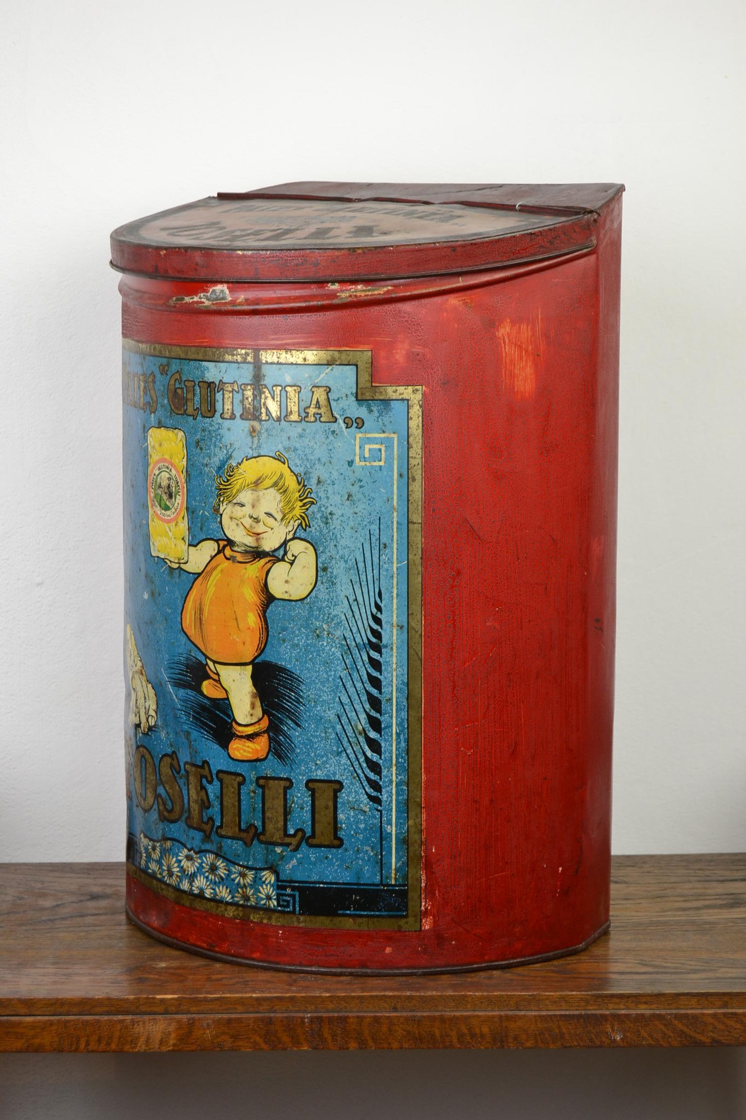 Antique Tin for Pasta Toselli, Italy, Belgium For Sale 7