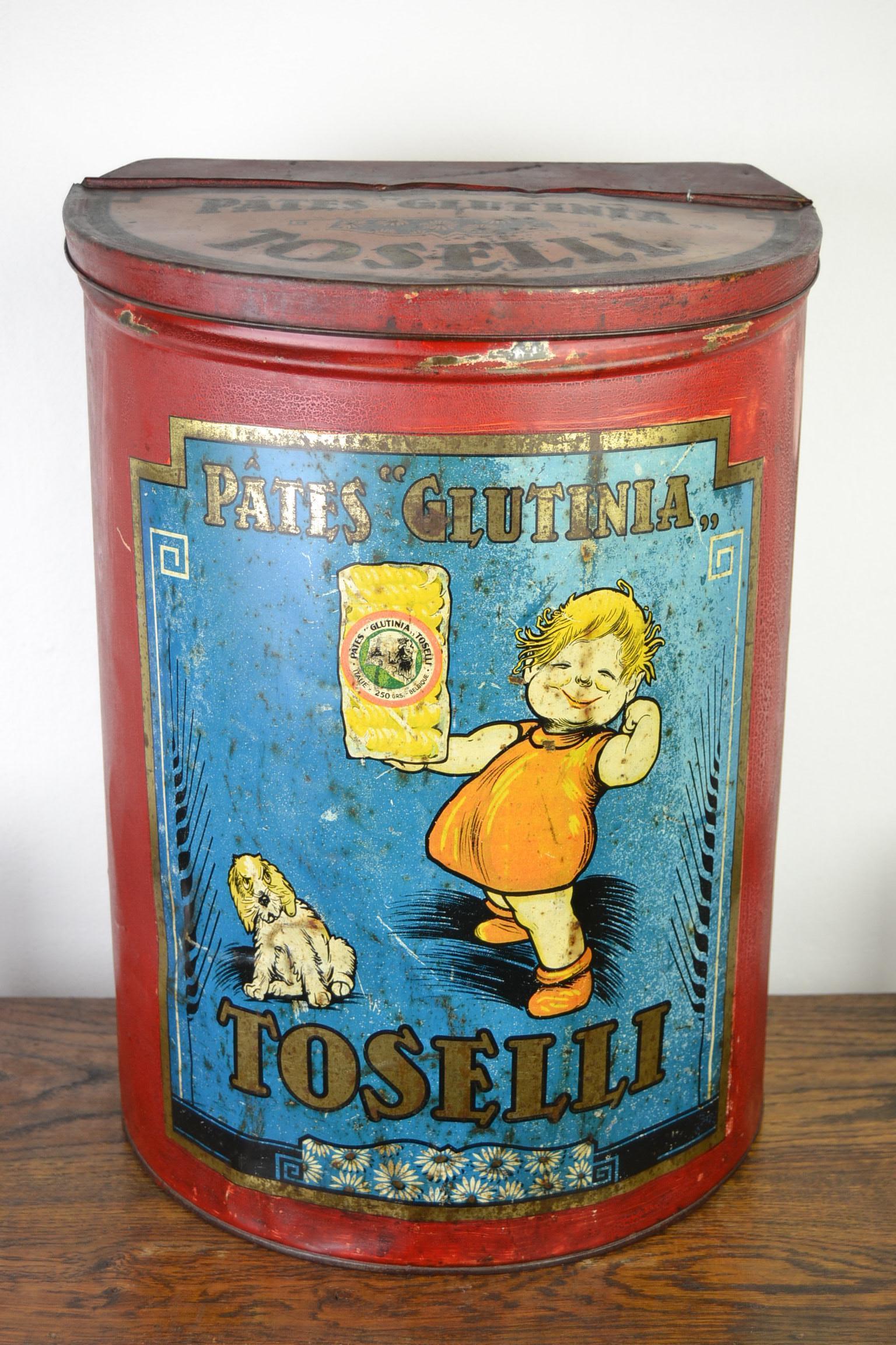 Antique Tin for Pasta Toselli, Italy, Belgium For Sale 11