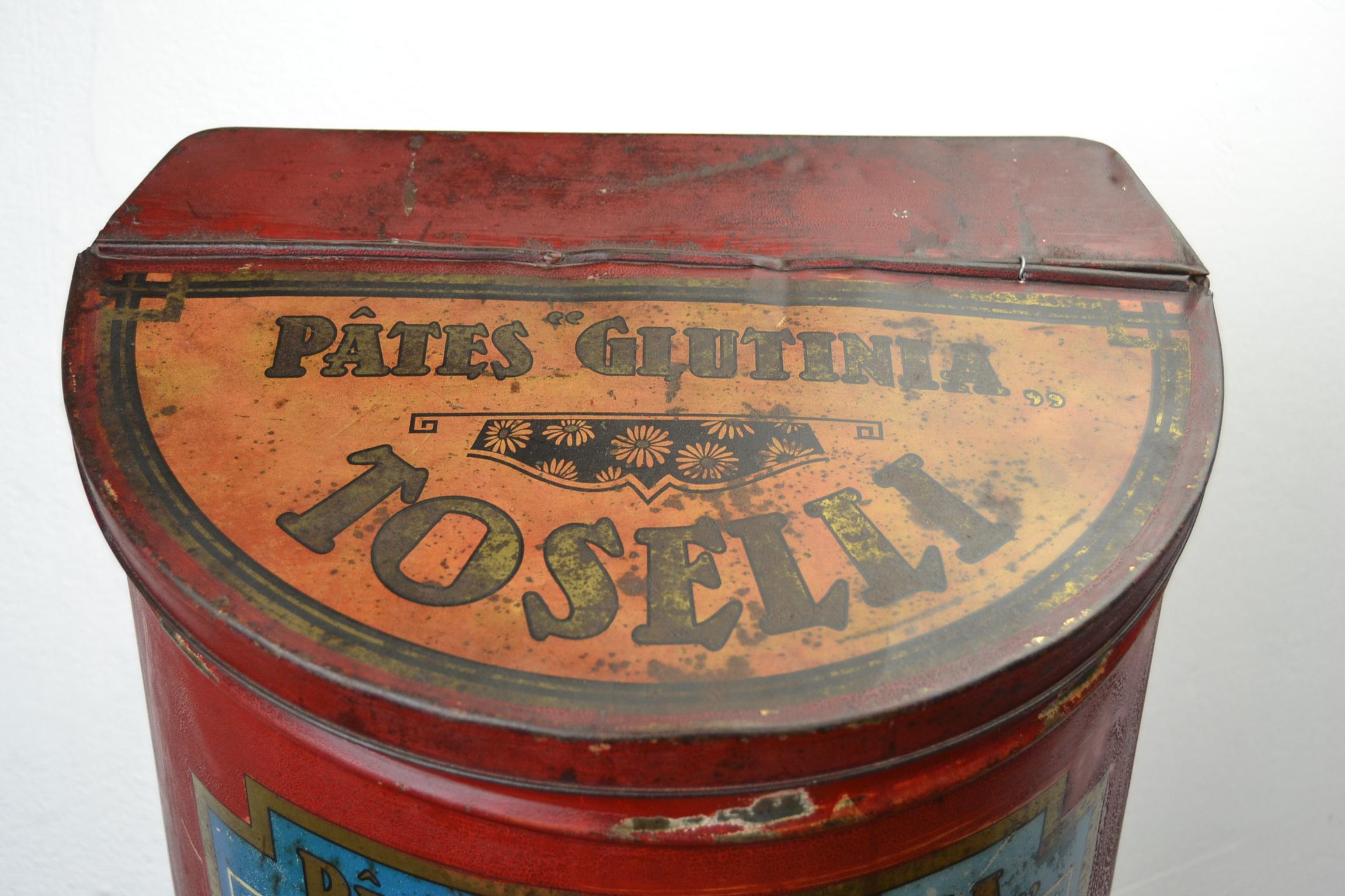 Belgian Antique Tin for Pasta Toselli, Italy, Belgium For Sale