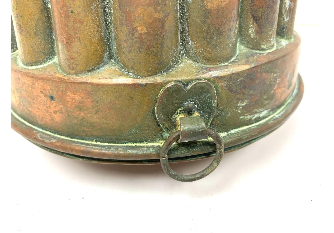 19th Century Antique Tin Lined Copper Jelly Mold With Grape Design For Sale