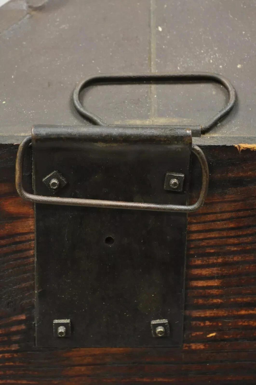Unknown Antique Tin Metal Export Transport 5 Gallon Canister Container with Wood CaseAnt For Sale