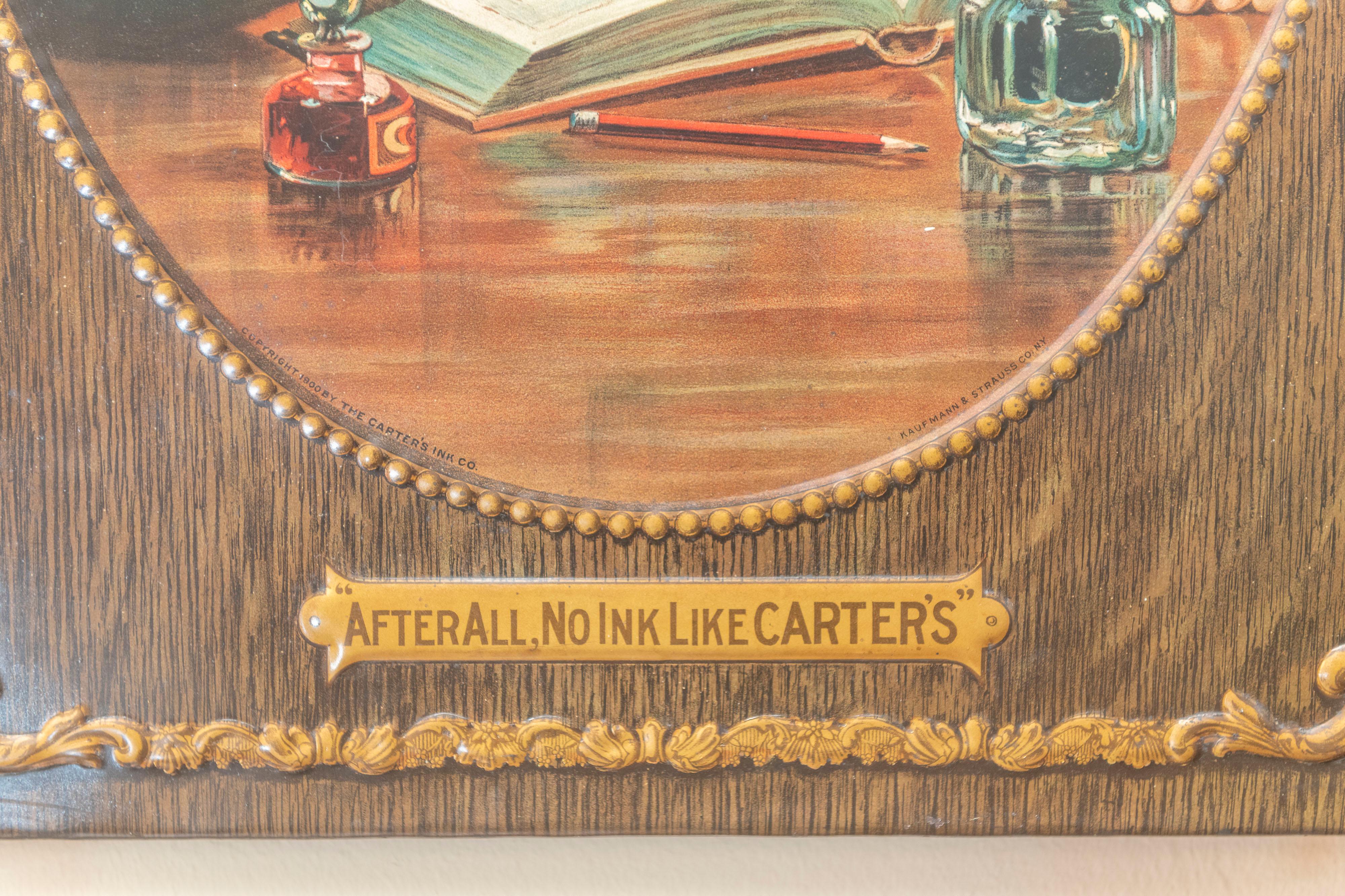 Antique Tin Sign, Carter Ink Co. 