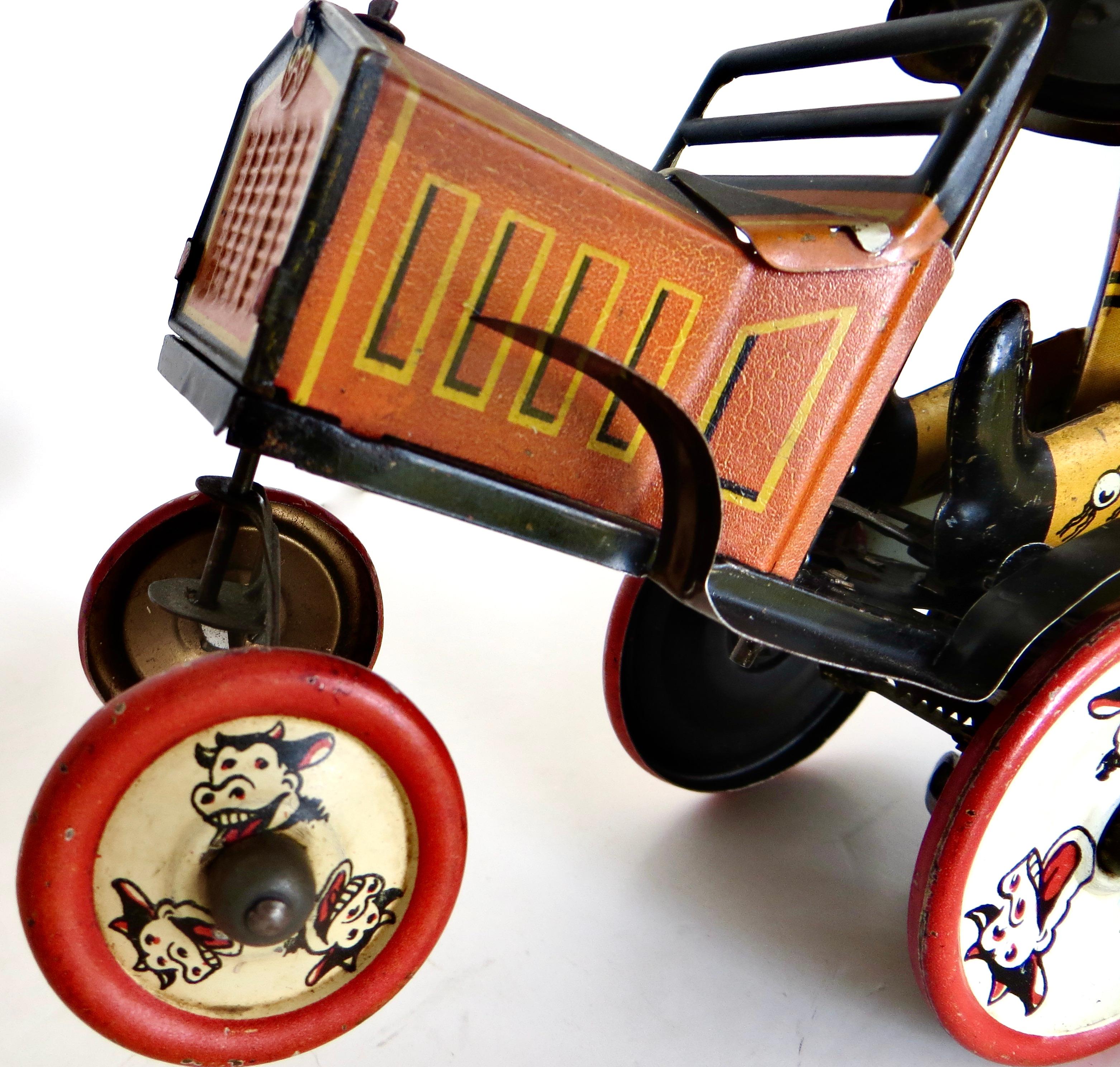 Antique Tin Toy Wind-Up Toy Cowboy  