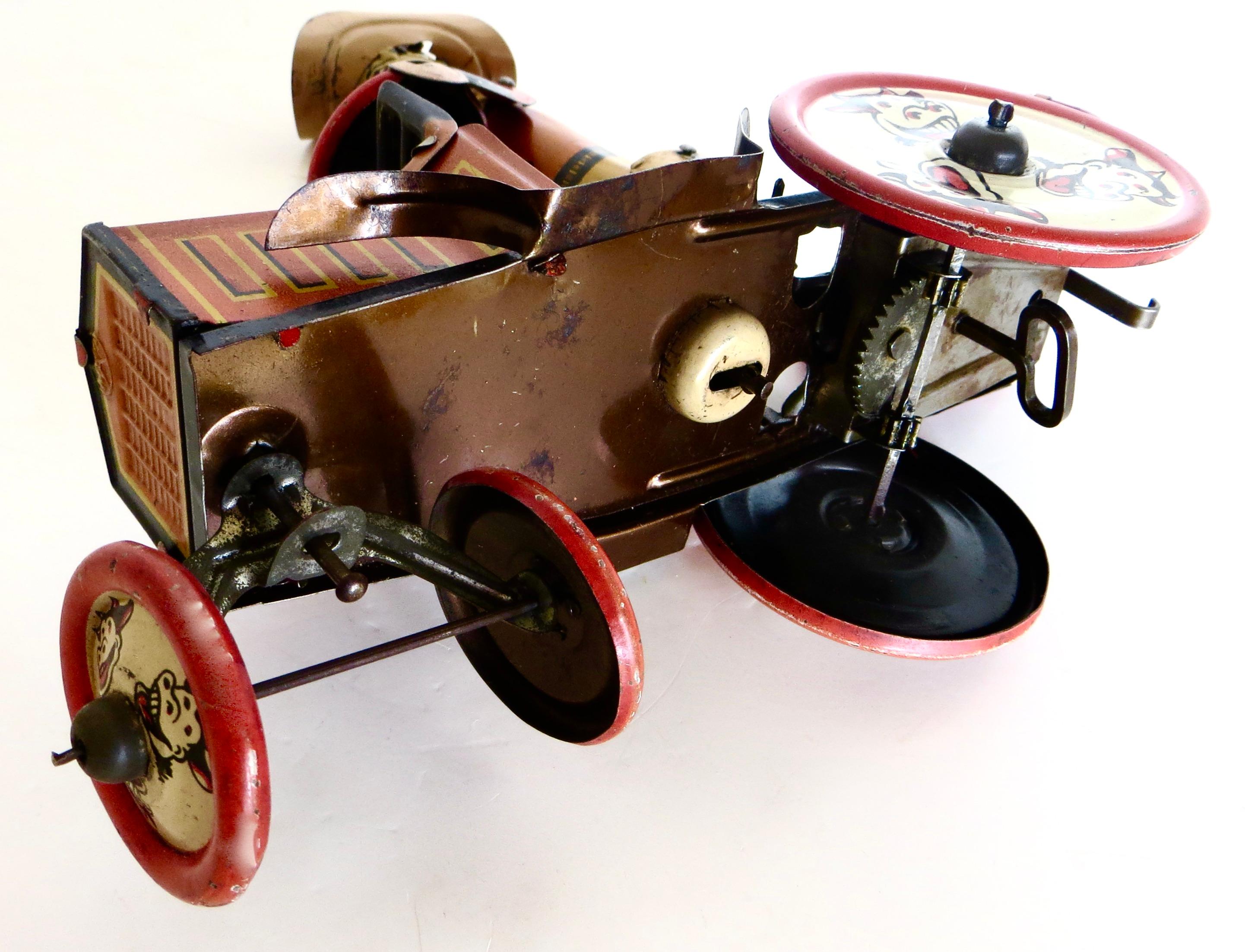 American Antique Tin Toy Wind-Up Toy Cowboy  
