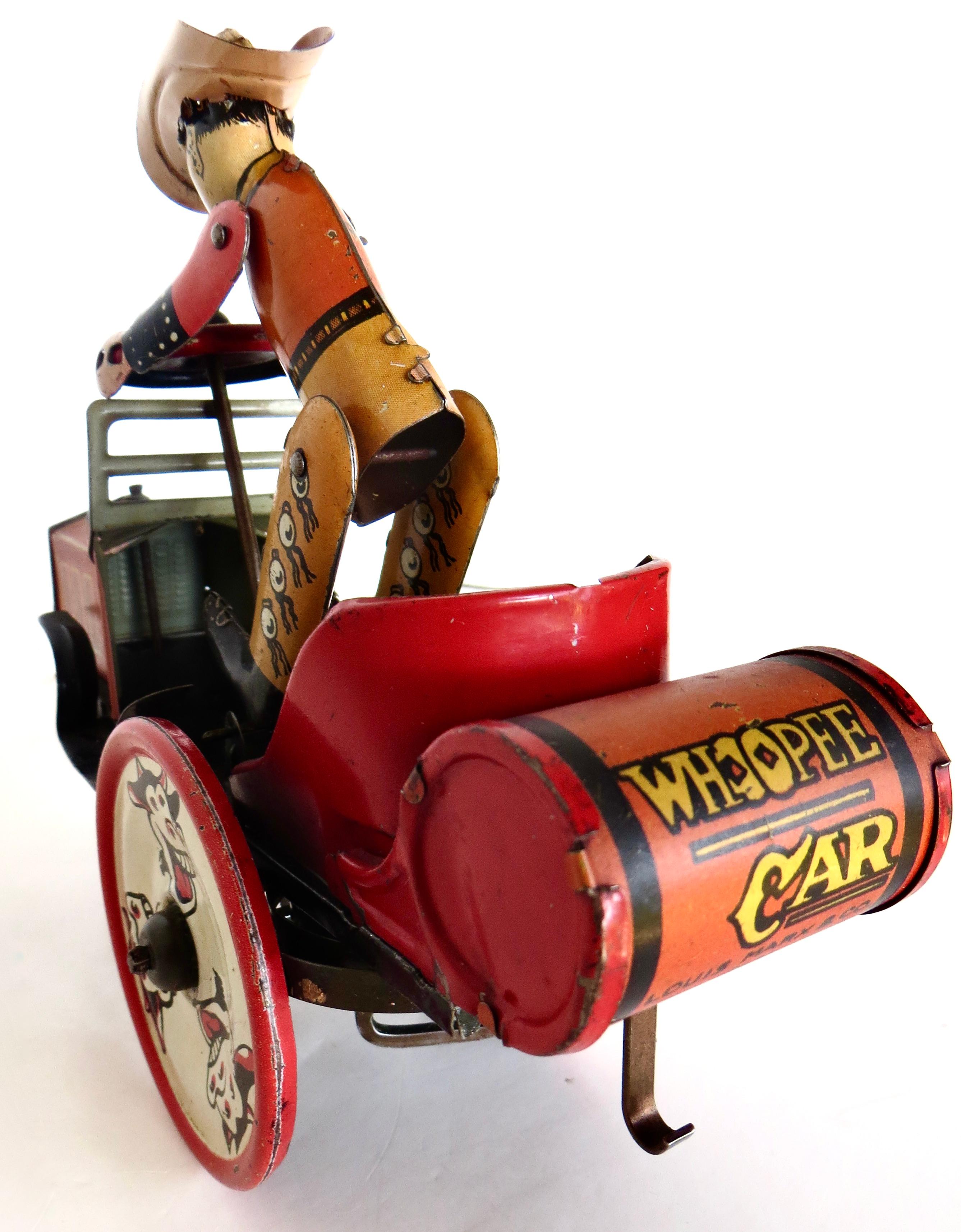 Pressed Antique Tin Toy Wind-Up Toy Cowboy  