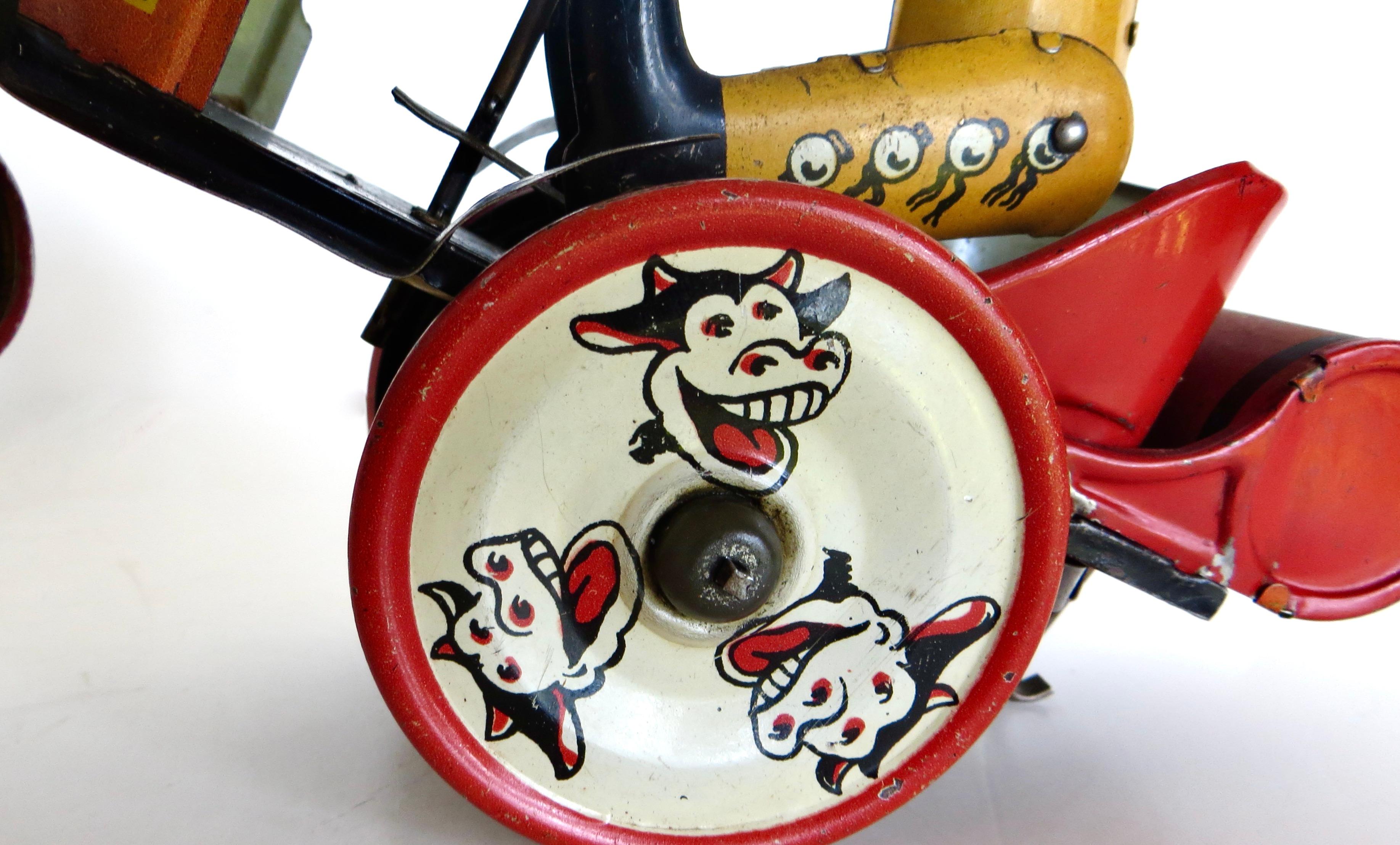 Antique Tin Toy Wind-Up Toy Cowboy  