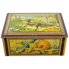 Vintage Tin with Animals by De Wulf Brussels, Belgium, 1940s