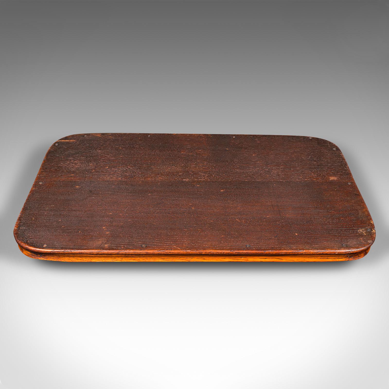 20th Century Antique Tipple Serving Tray, English, Oak, Boxwood, Afternoon Tea, Edwardian For Sale
