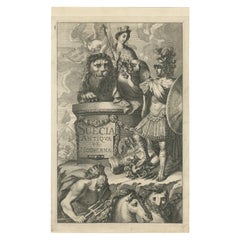 Antique Title Print Featuring the Personification of the Swedish Realm, 1669