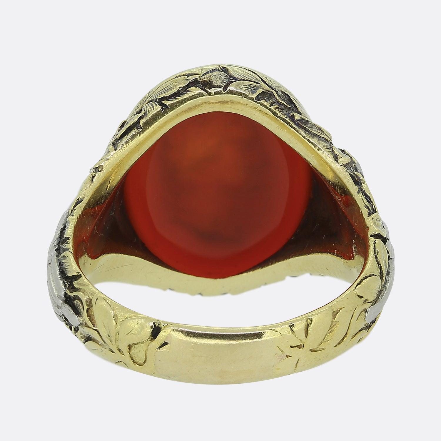 Antique Titus Caesar Carnelian Intaglio Signet Ring In Good Condition In London, GB