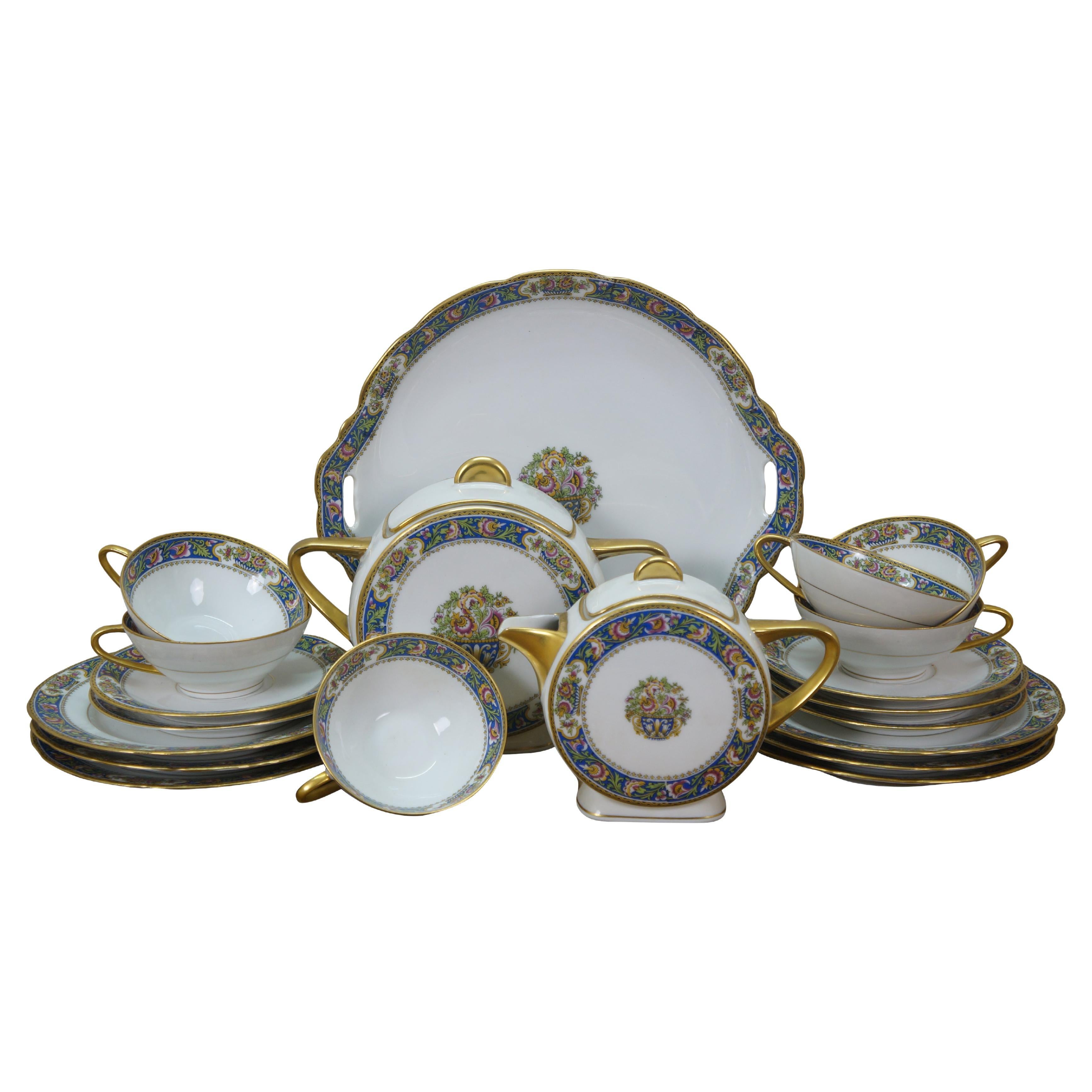 Antique TLB Limoges Touze Lemaître Frères & Blancher Tea Coffee Demitasse Plates