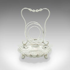 Antique Toast Rack, English, Silver Plate, Breakfast Stand, Victorian, C.1900