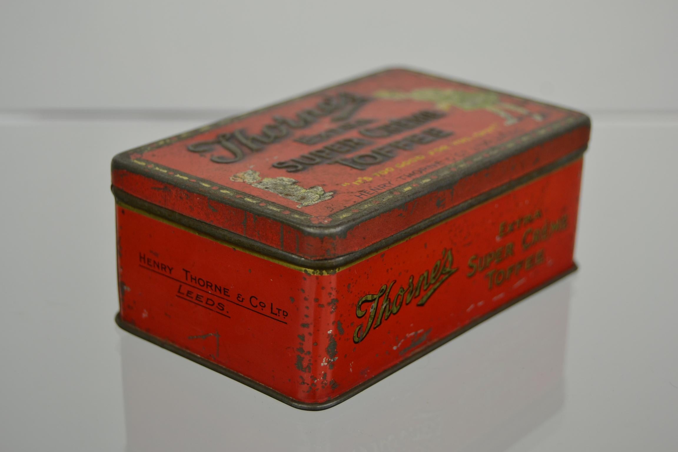 Antique Toffee Tin Henry Thorne and Co, England For Sale 1