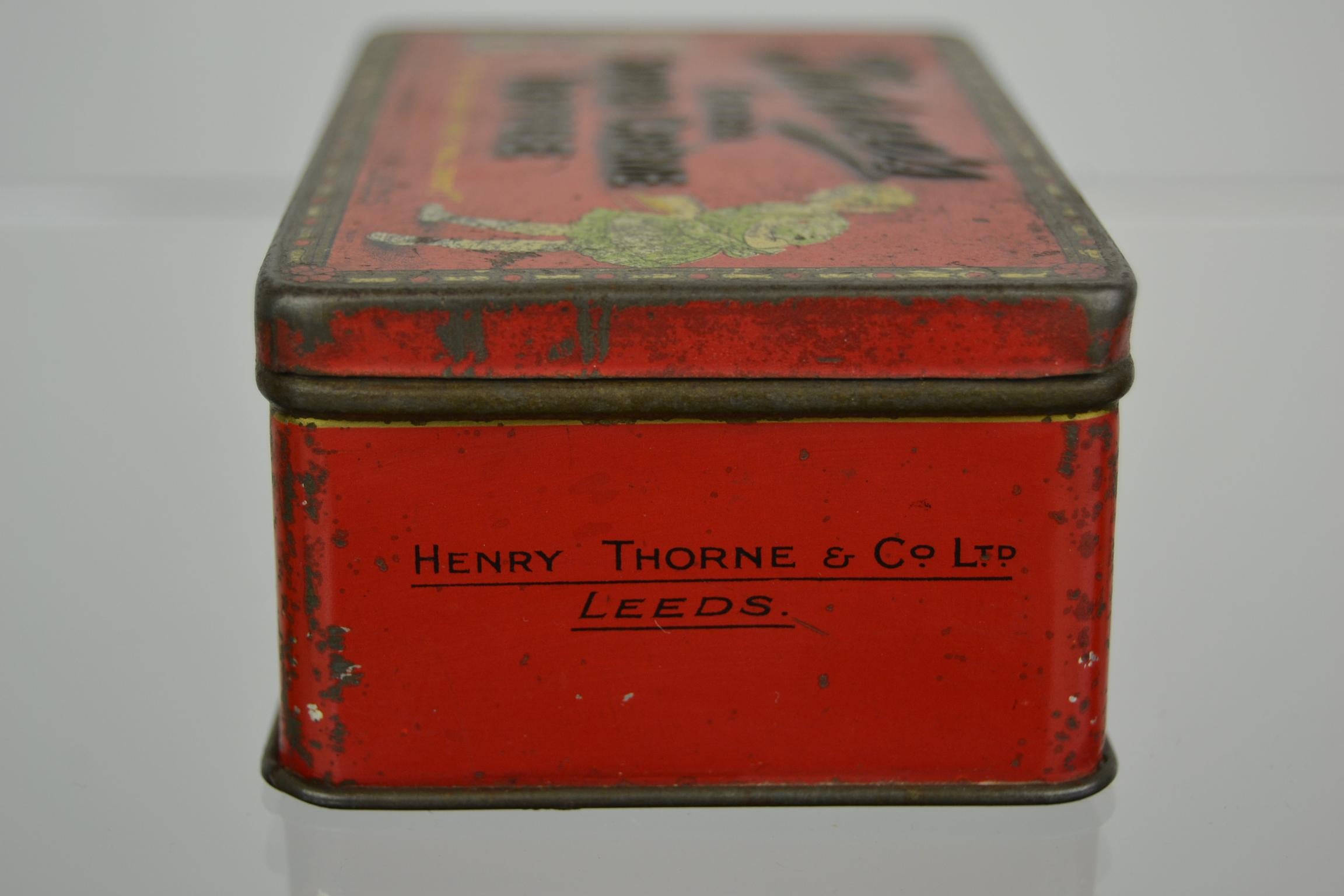 Antique Toffee Tin Henry Thorne and Co, England For Sale 5