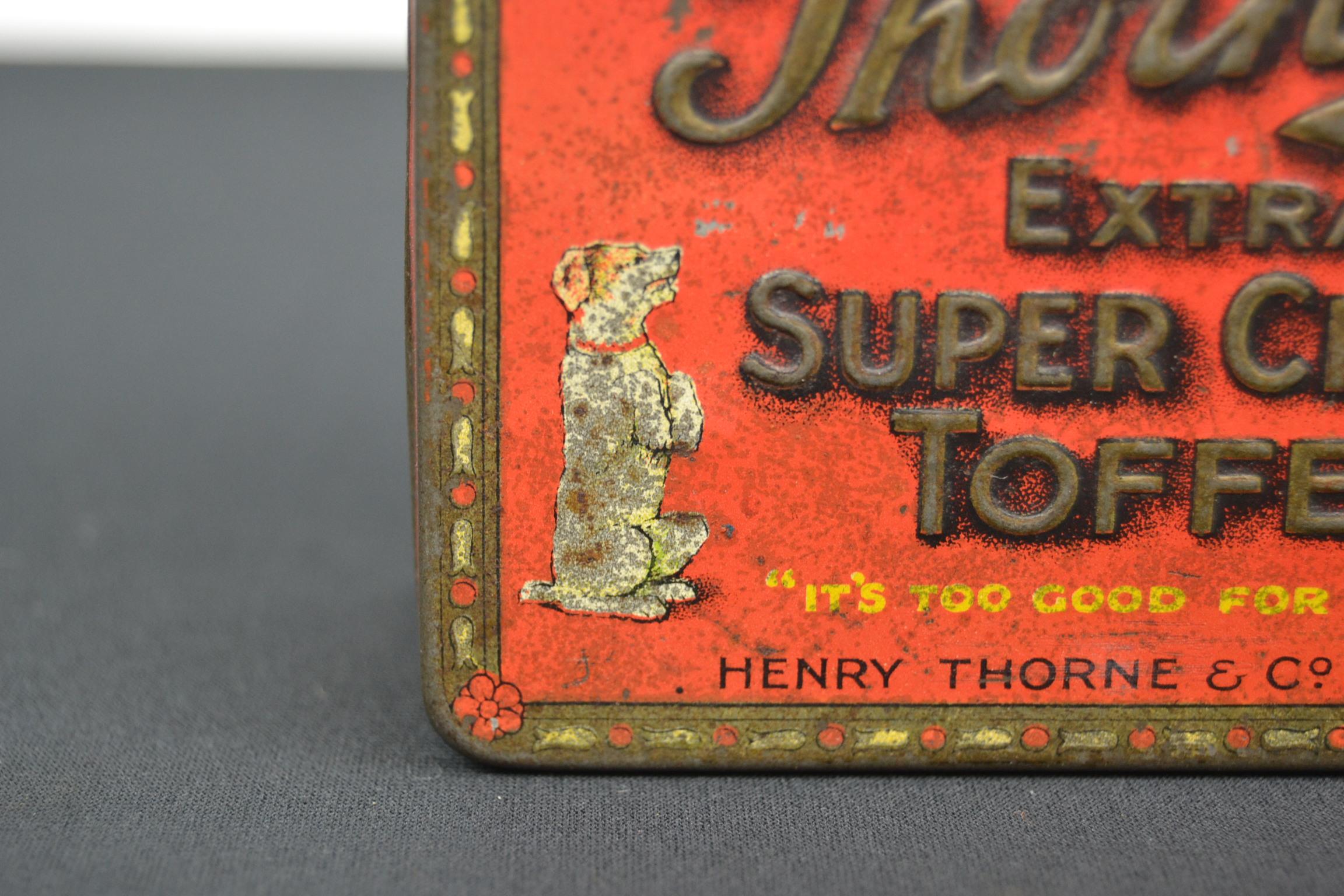 Art Deco Antique Toffee Tin Henry Thorne and Co, England For Sale