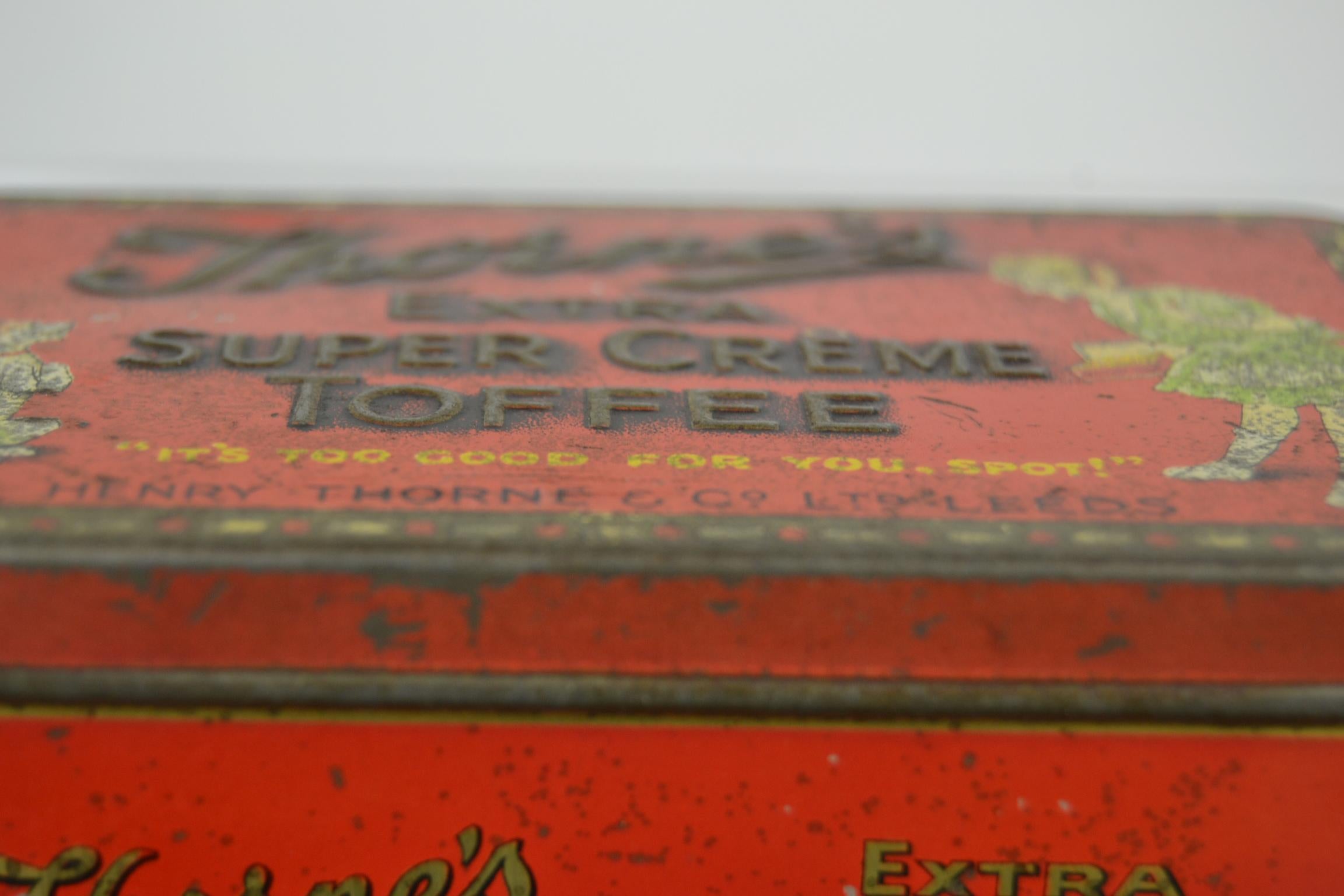 20th Century Antique Toffee Tin Henry Thorne and Co, England For Sale