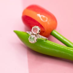 Antique Toi et Moi Ring – Rose Cut Diamonds, 18k solid Gold