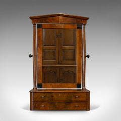 Toilet Mirror, English, Walnut, Vanity, Empire Style, Victorian, circa 1880
