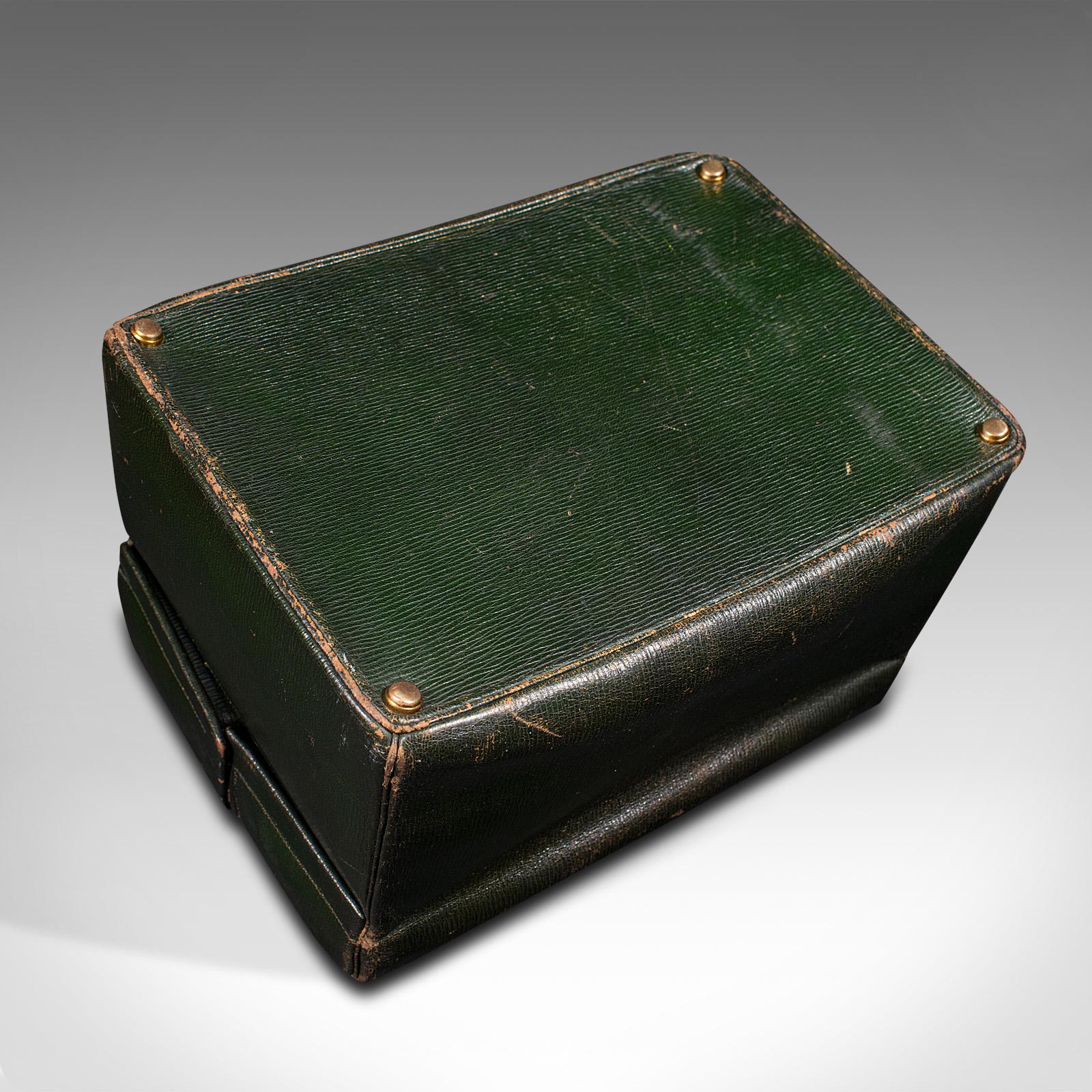 Antique Toiletry Case, English, Leather, Vanity Bag, Harrods, London, Edwardian 4