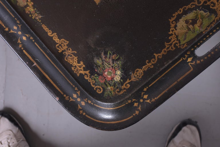 Antique Tole Tray Table For Sale 6