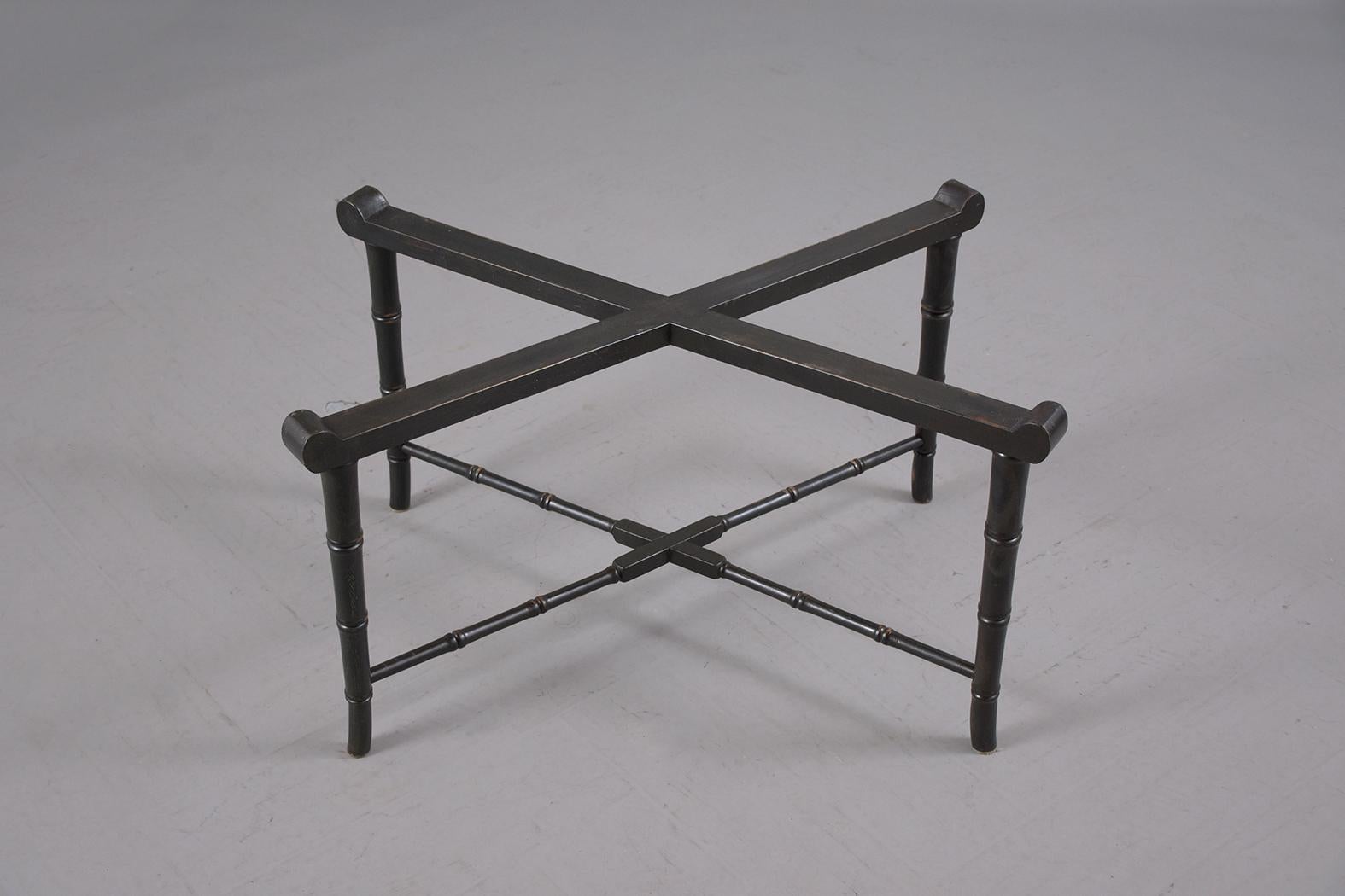 Hand-Carved Antique Tole Tray Table For Sale