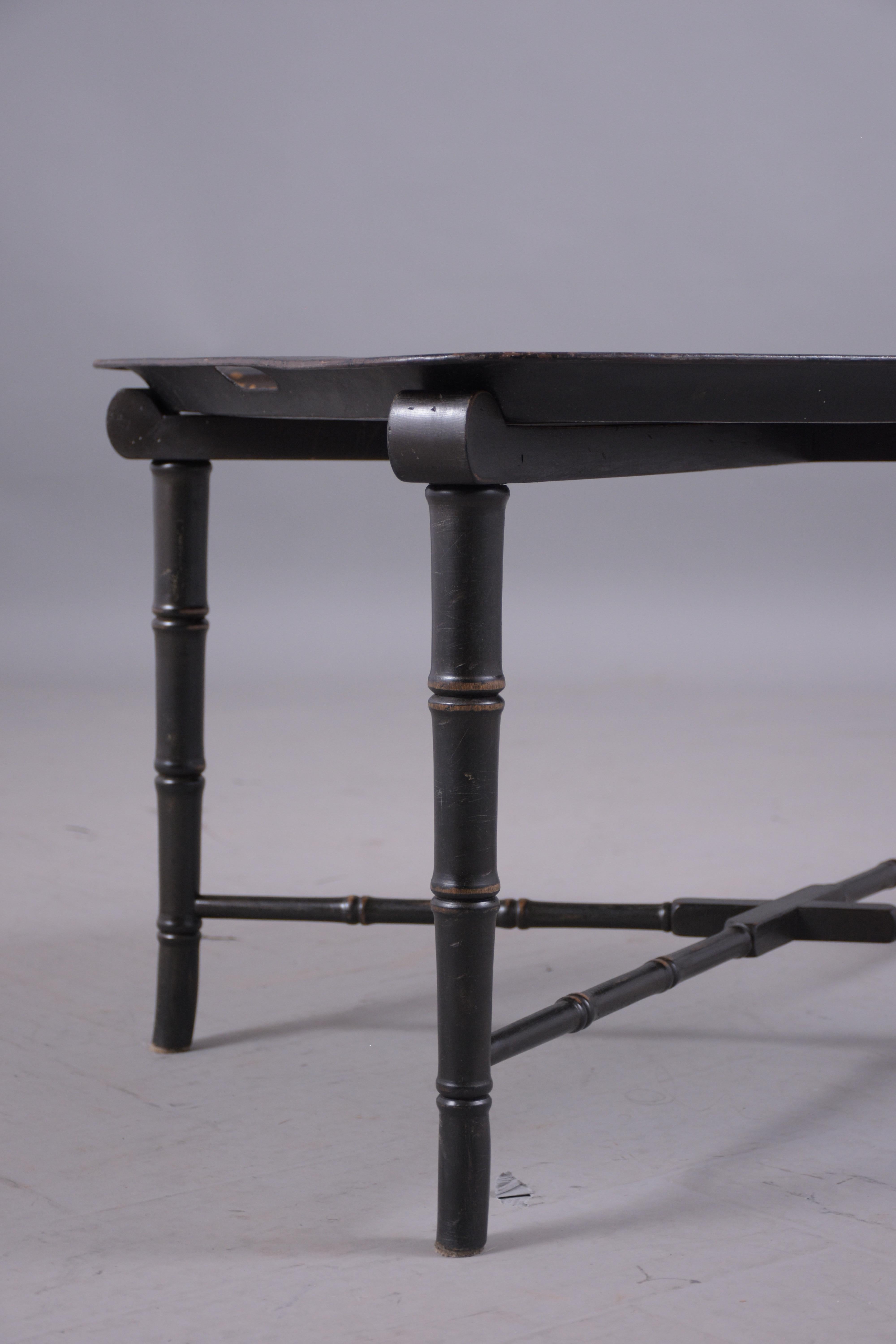 Metal Antique Tole Tray Table For Sale