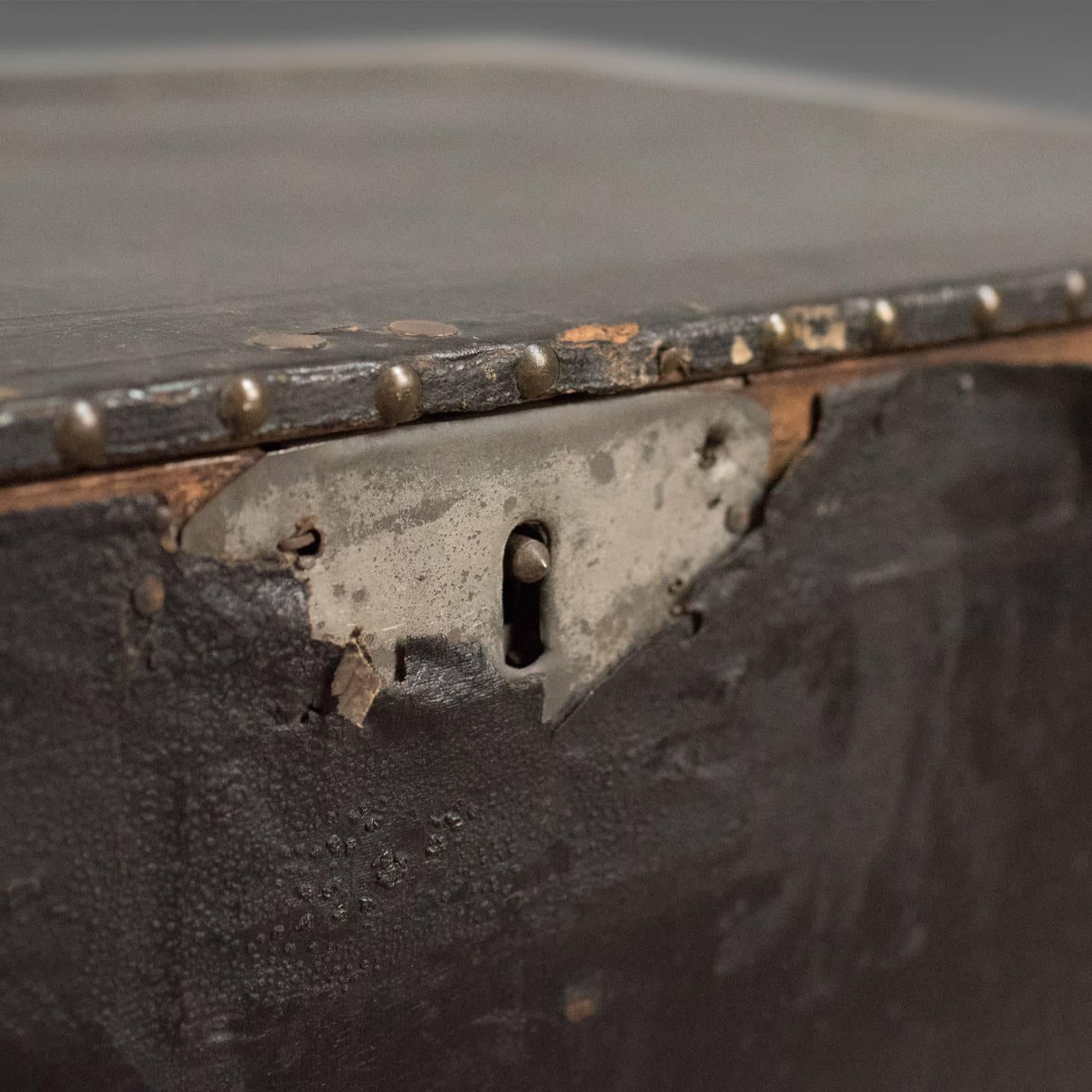 Antique Tool Chest English Victorian Metal Bound, Mahogany, Trunk, circa 1900 4