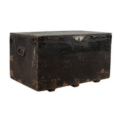 Antique Tool Chest English Victorian Metal Bound, Mahogany, Trunk, circa 1900