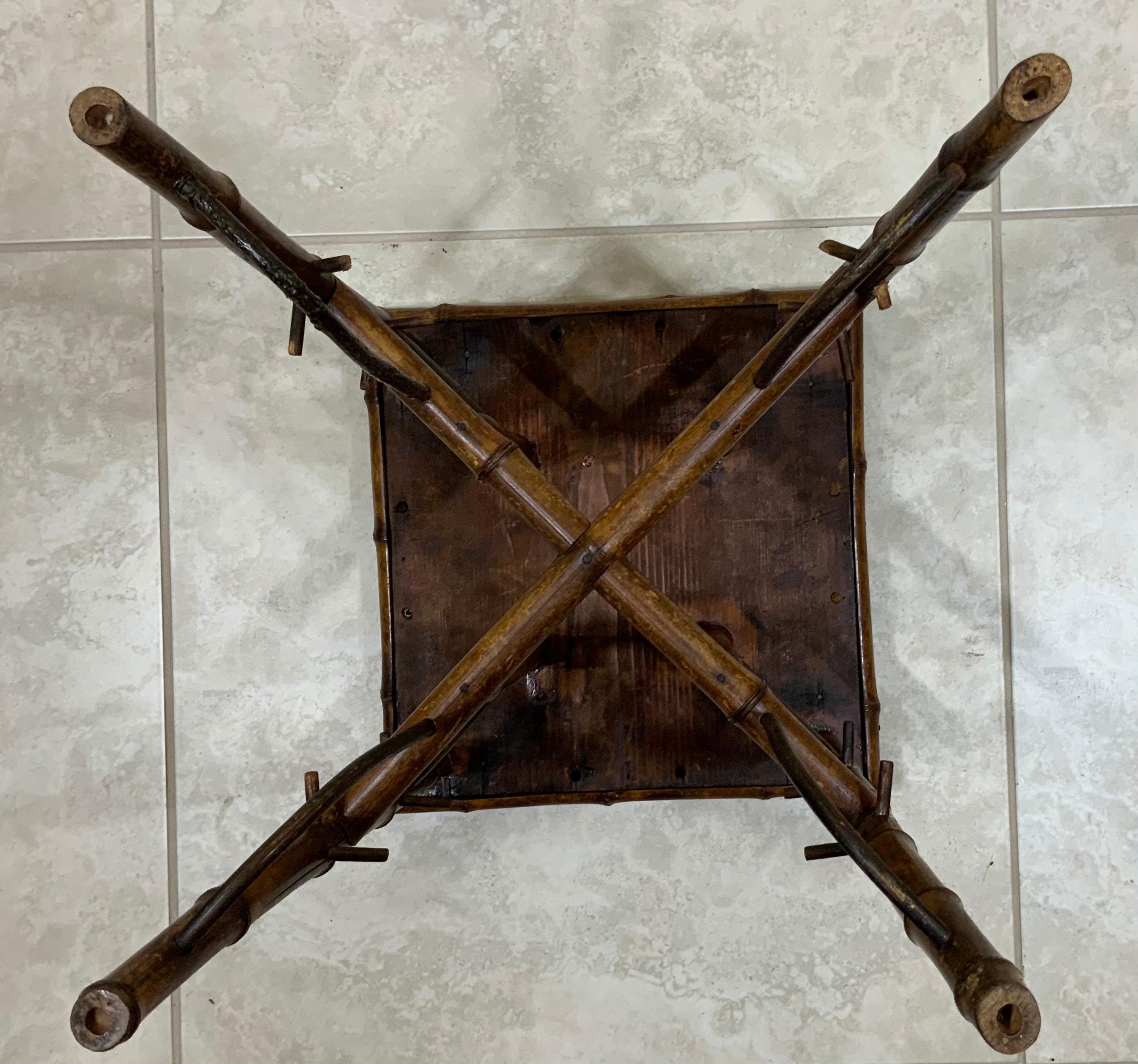Ceramic Antique Top Tile Bamboo Small Table