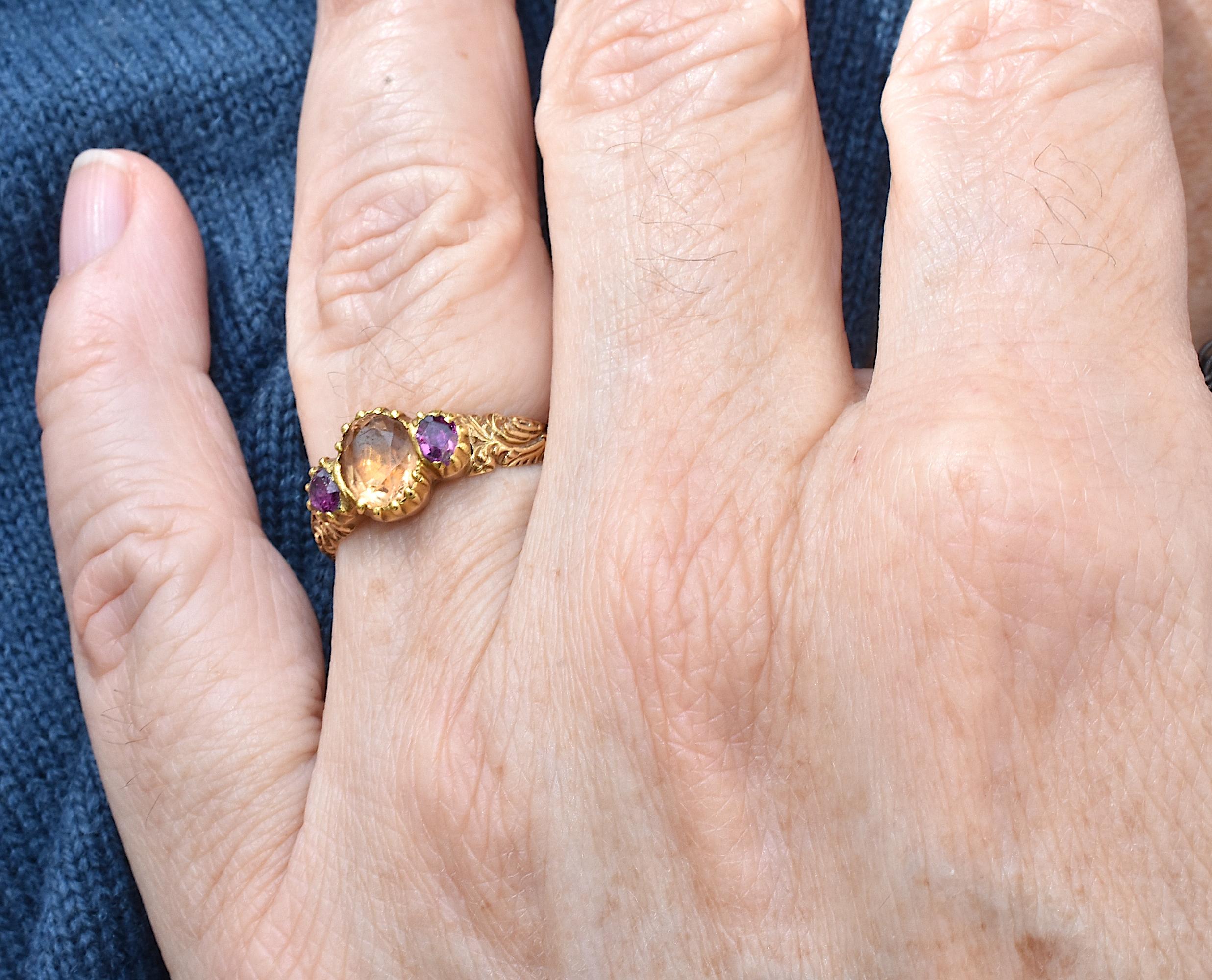 Antique Topaz Ruby Ring 2
