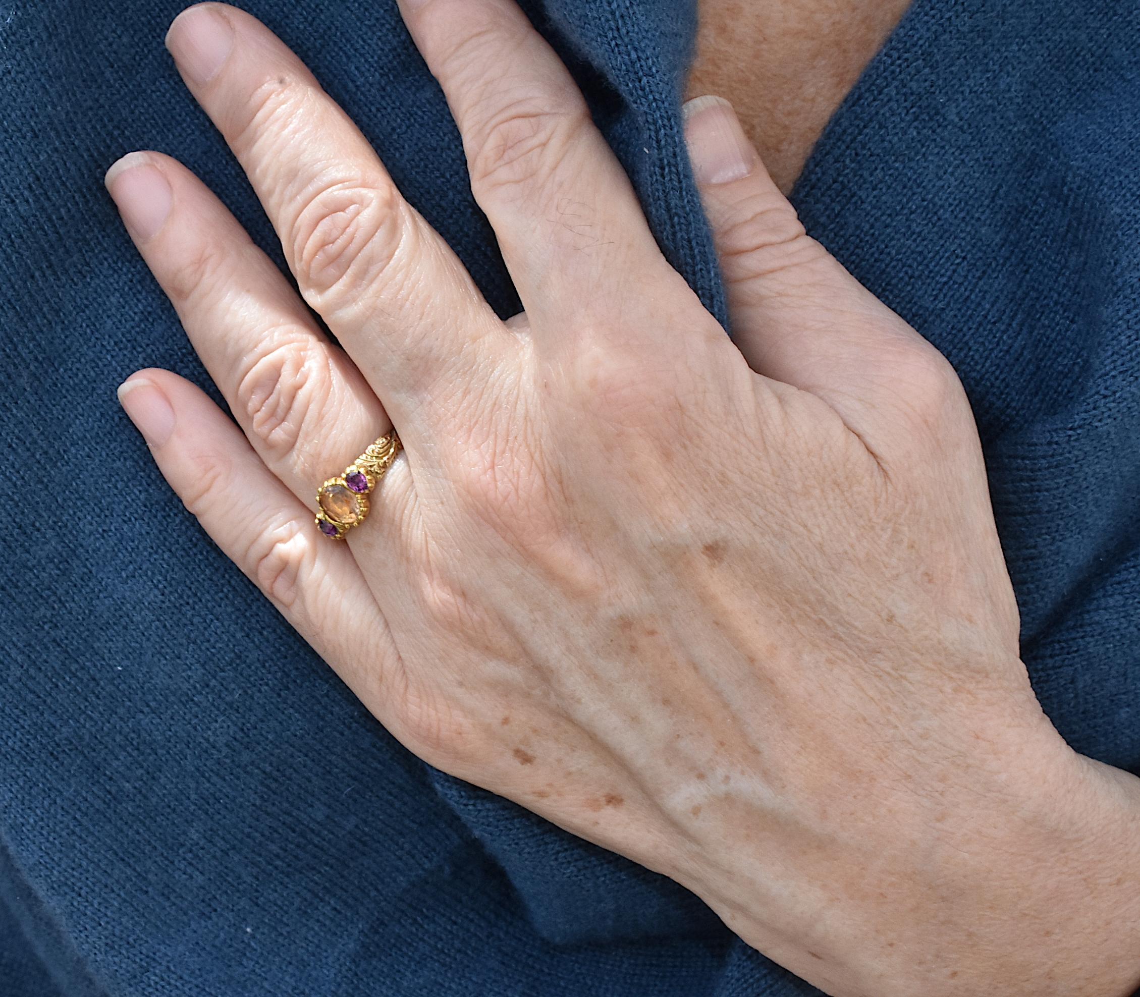Women's Antique Topaz Ruby Ring