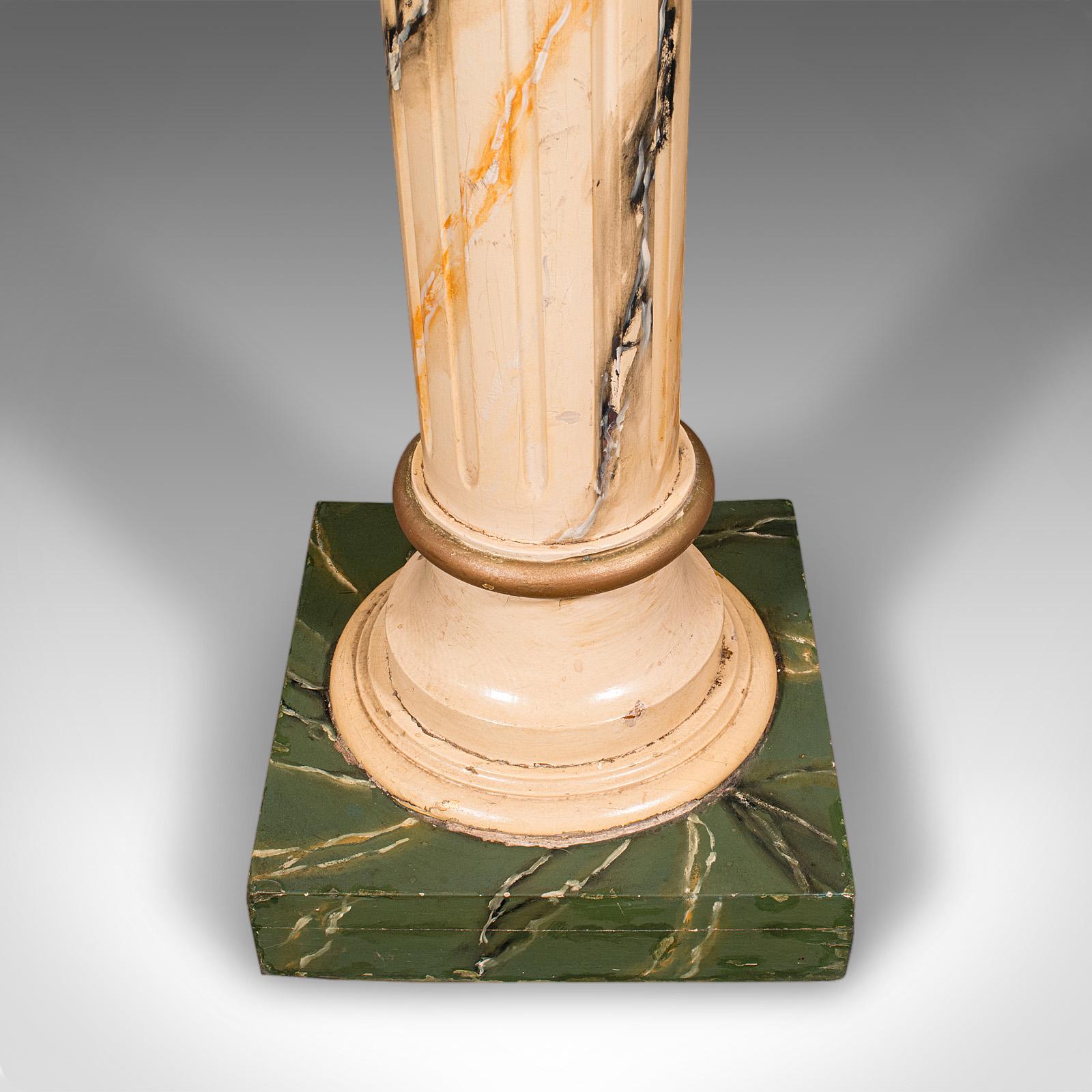 Antiquité Colonne Torchère, Anglais, Pin, Faux Marbre, Buste Stand, Victorien, 1900 en vente 1