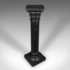 Antorcha Antigua, Inglesa, Ebonizada, Expositor, Columna Jardinera, Victoriana