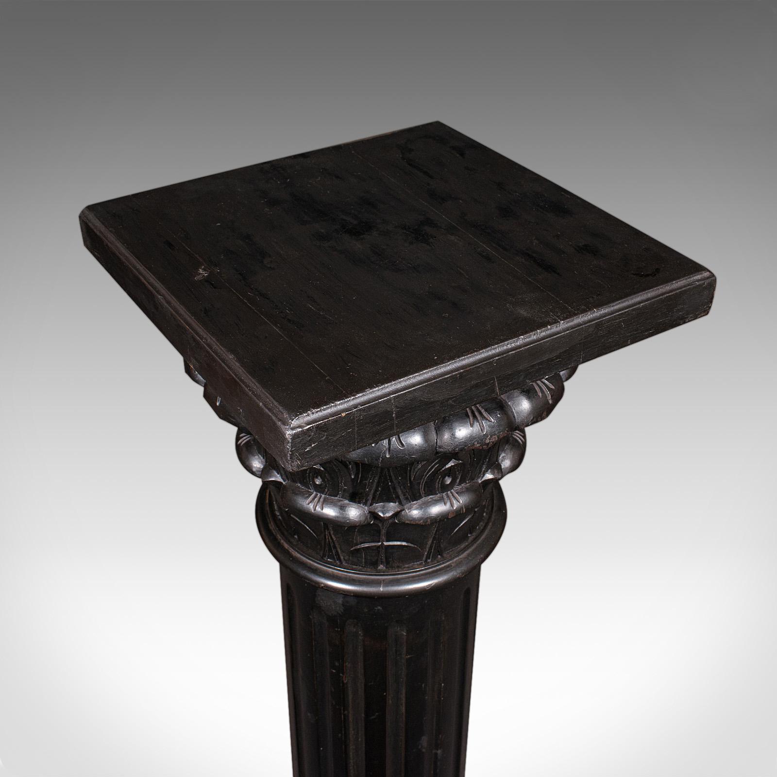 19th Century Antique Torchere, English, Ebonised, Display Stand, Jardiniere Column, Victorian For Sale
