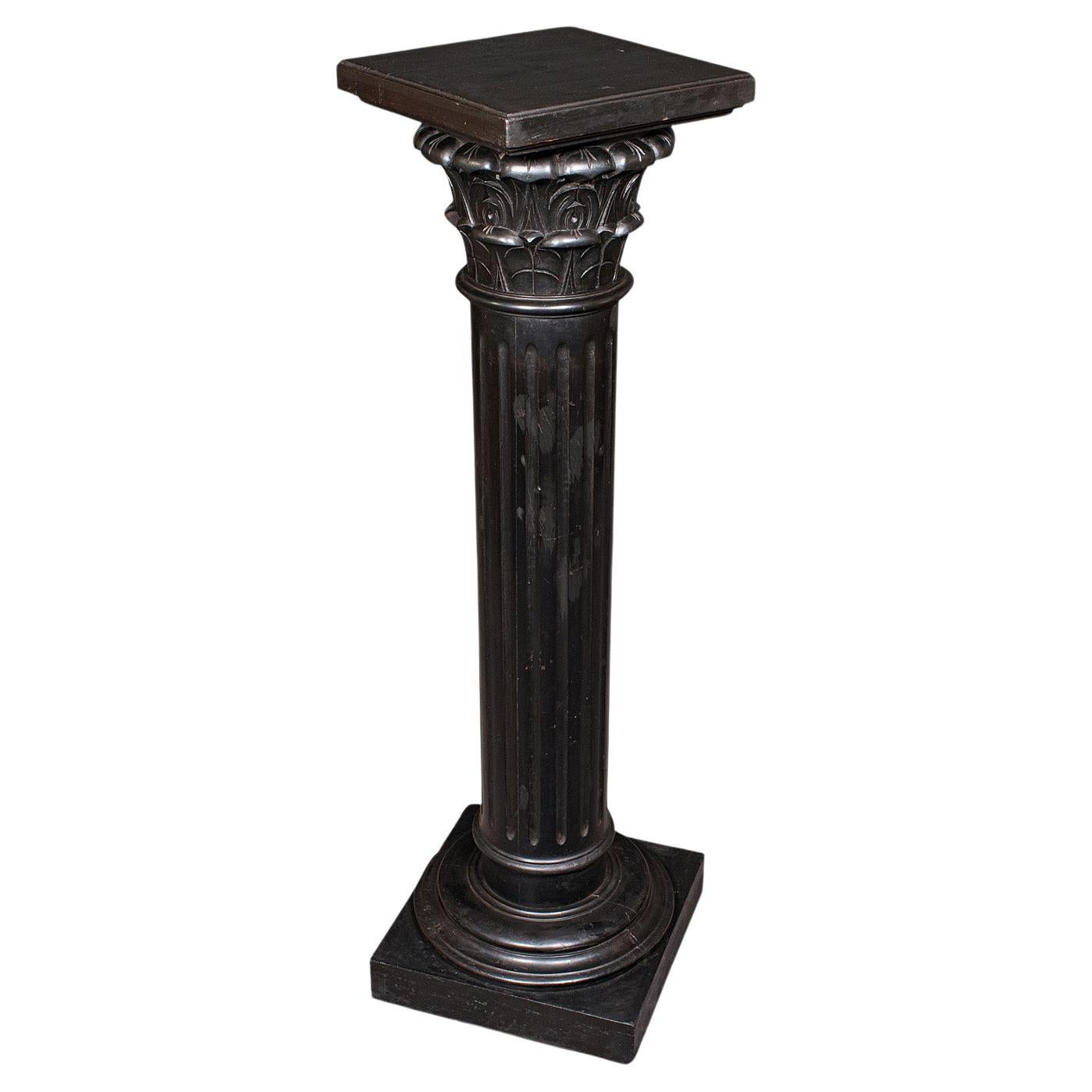 Antique Torchere, English, Ebonised, Display Stand, Jardiniere Column, Victorian For Sale