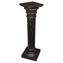 Antique Torchere, English, Ebonised, Display Stand, Jardiniere Column, Victorian