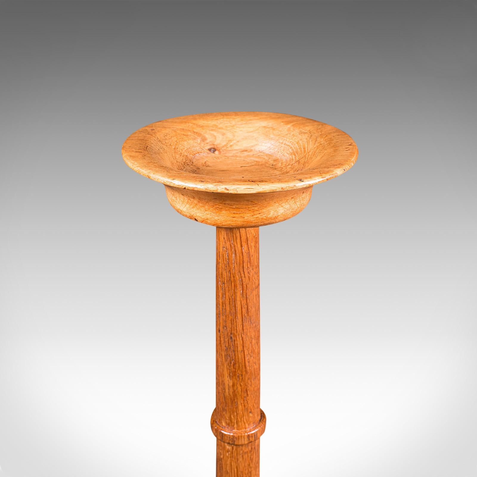 Antique Torchere, English, Oak, Candle Stand, Cotswold School, Arts And Crafts 1