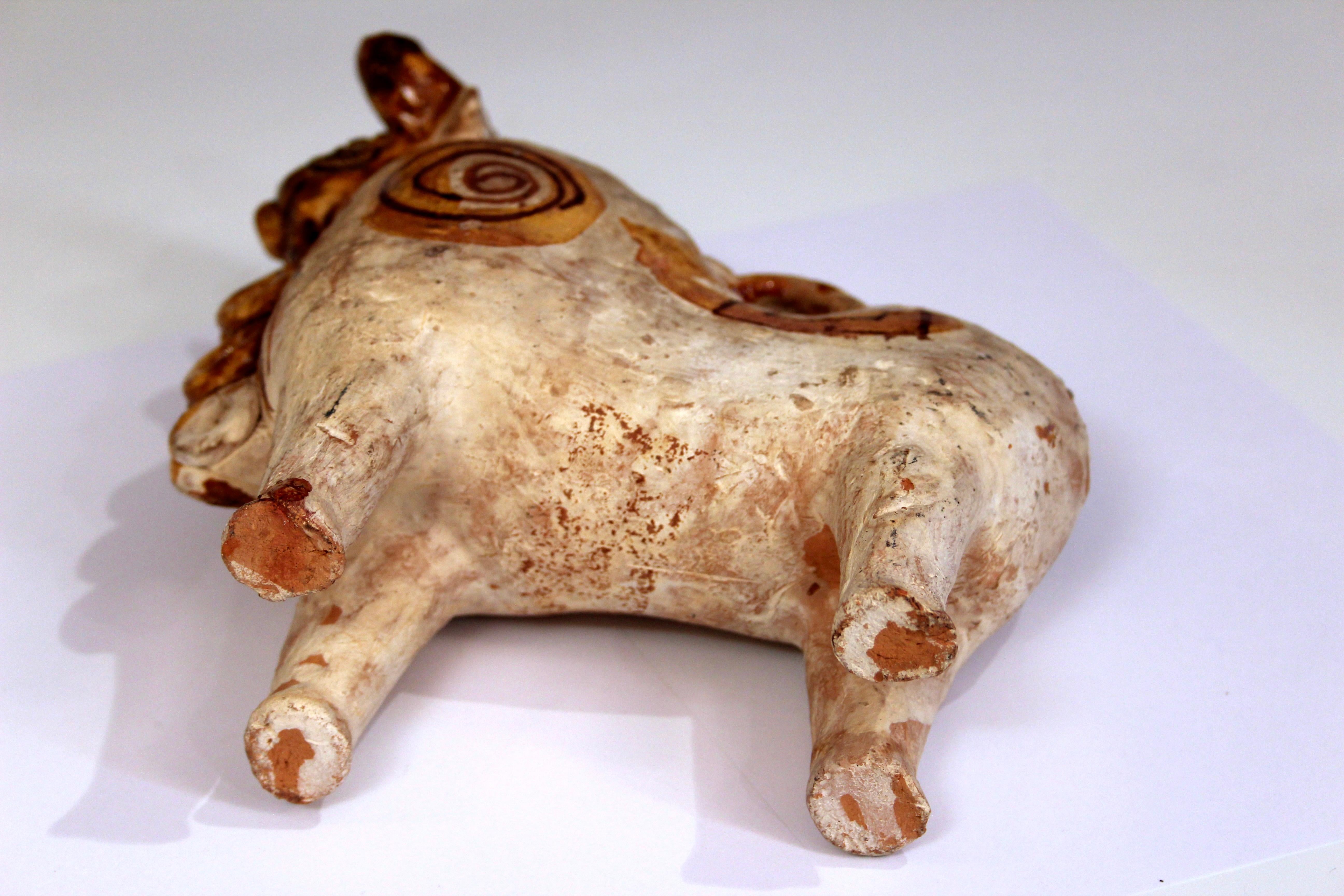 Antiguo Torito de Pucara Cerámica Popular Peruana Figura Toro Ceremonial Peruano en venta
